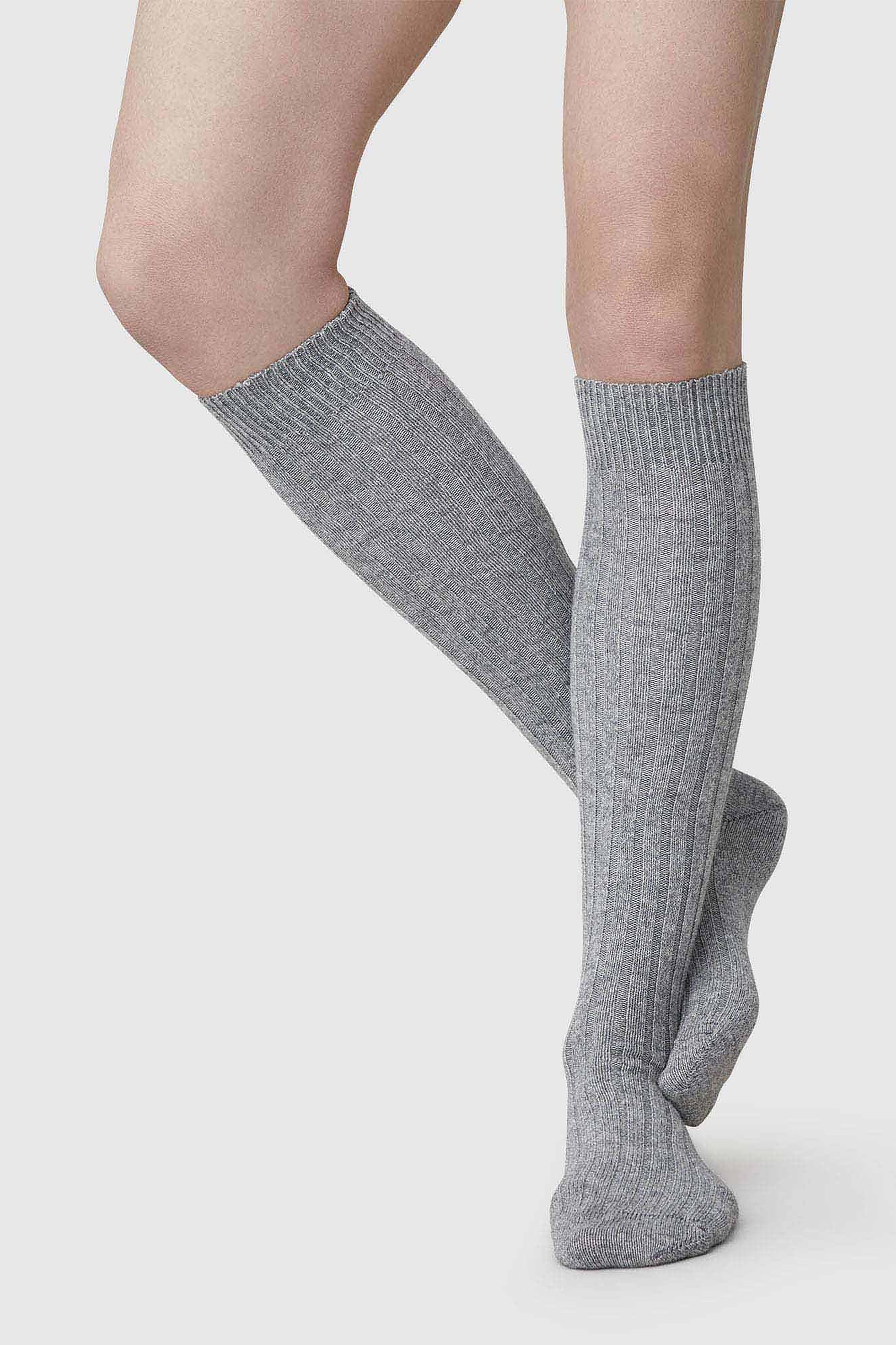 Bodil Chunky Knee-High Socks - Grey