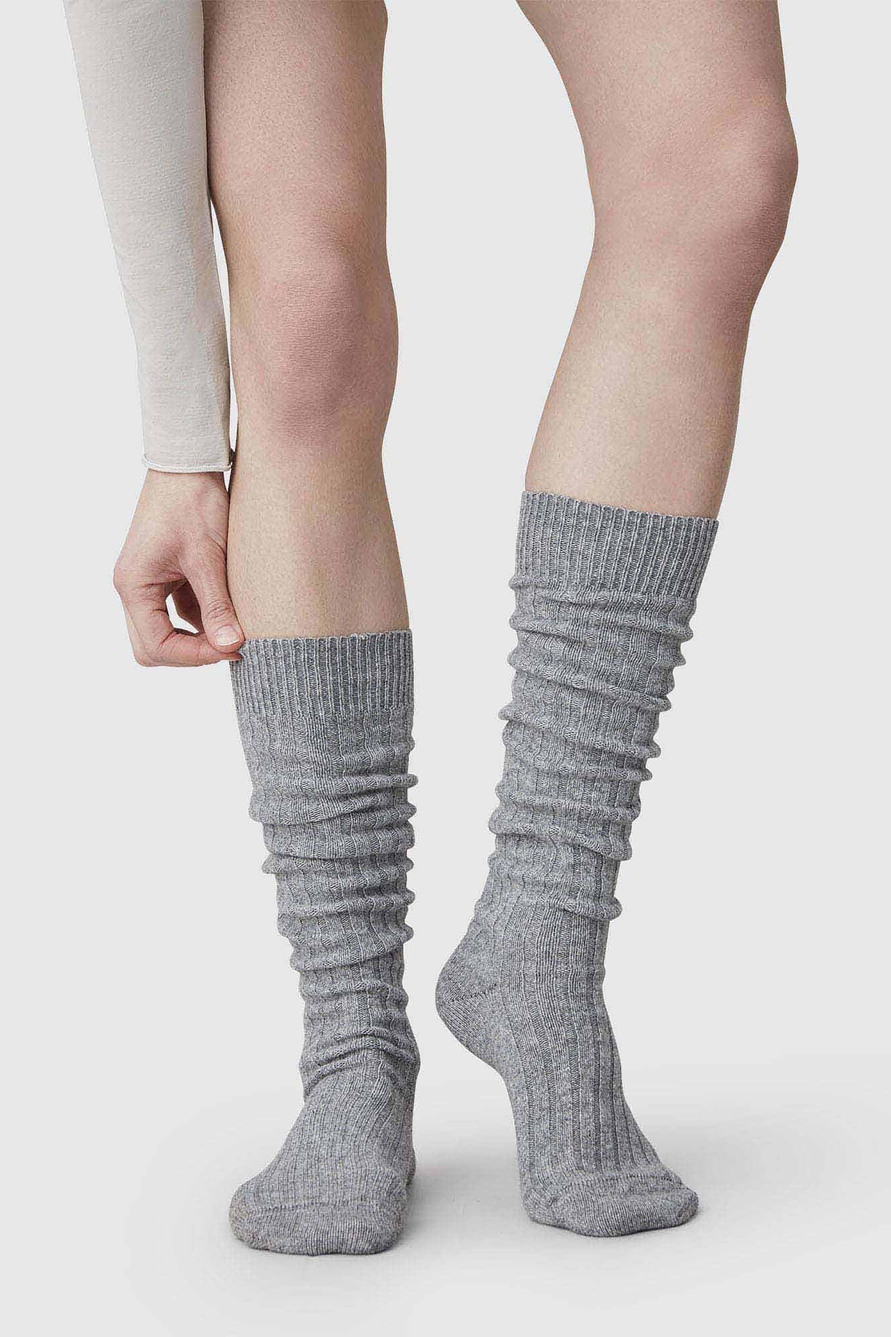 Bodil Chunky Knee-High Socks - Grey