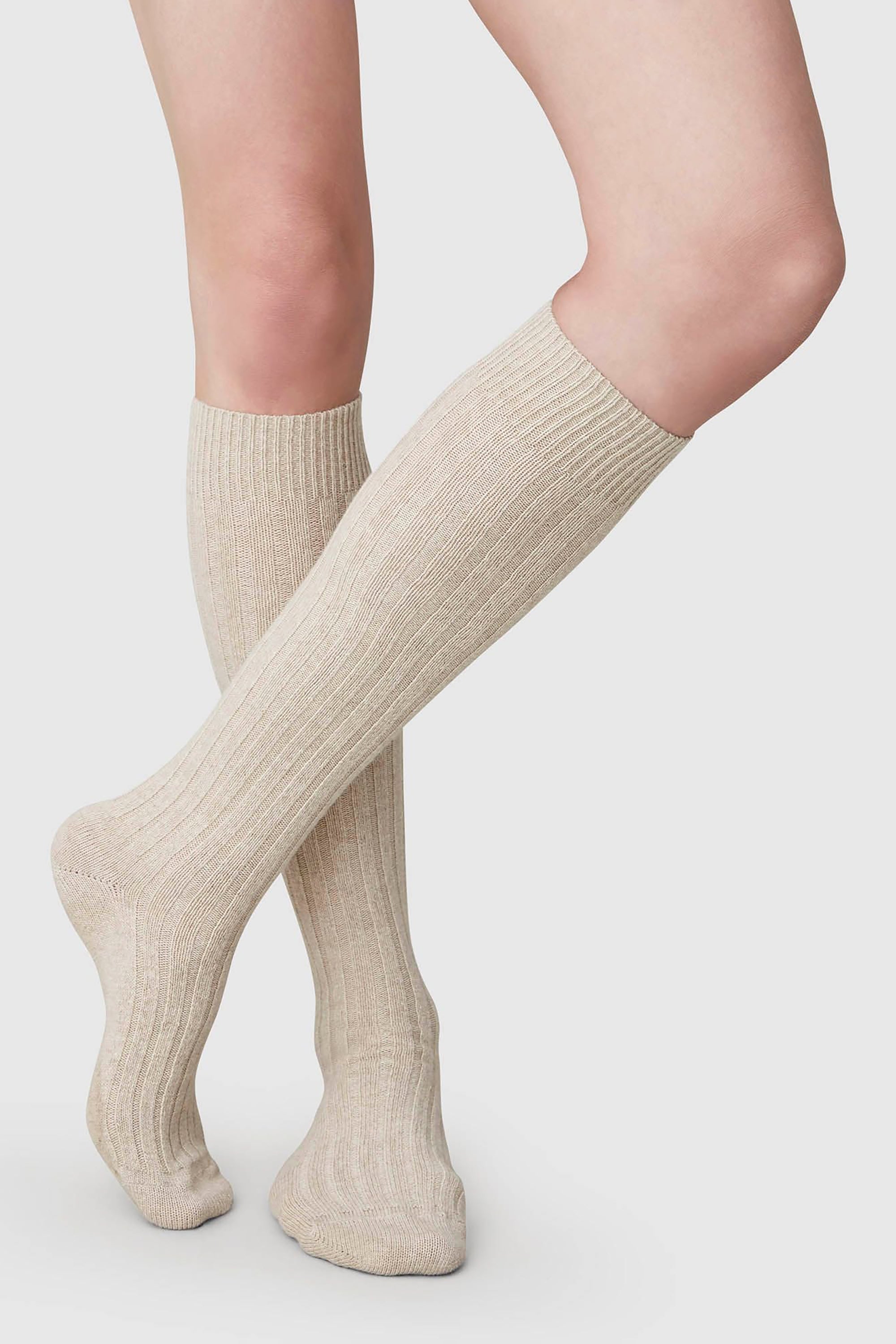 Bodil Chunky Knee-High Socks - Oat