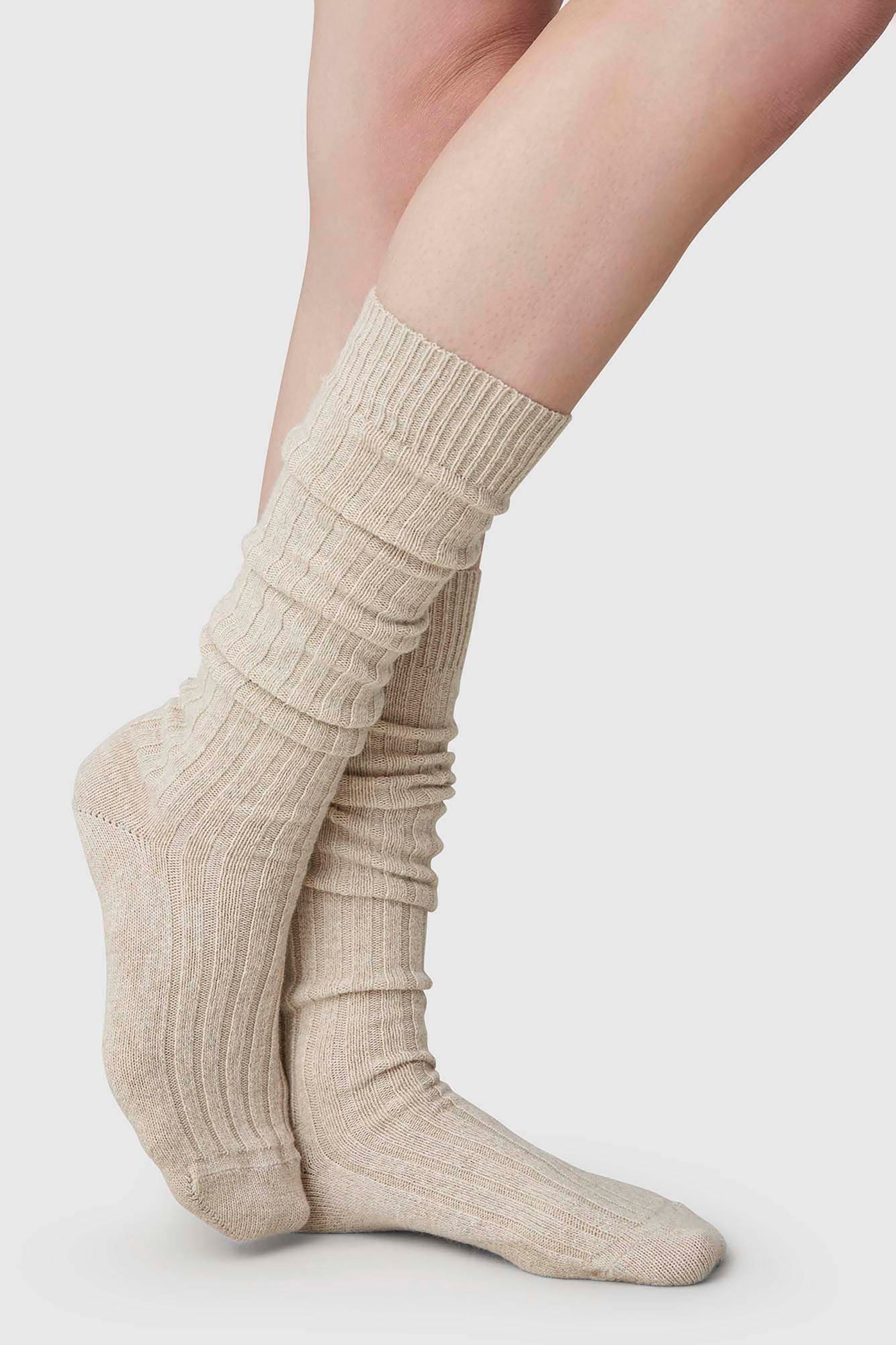 Bodil Chunky Knee-High Socks - Oat