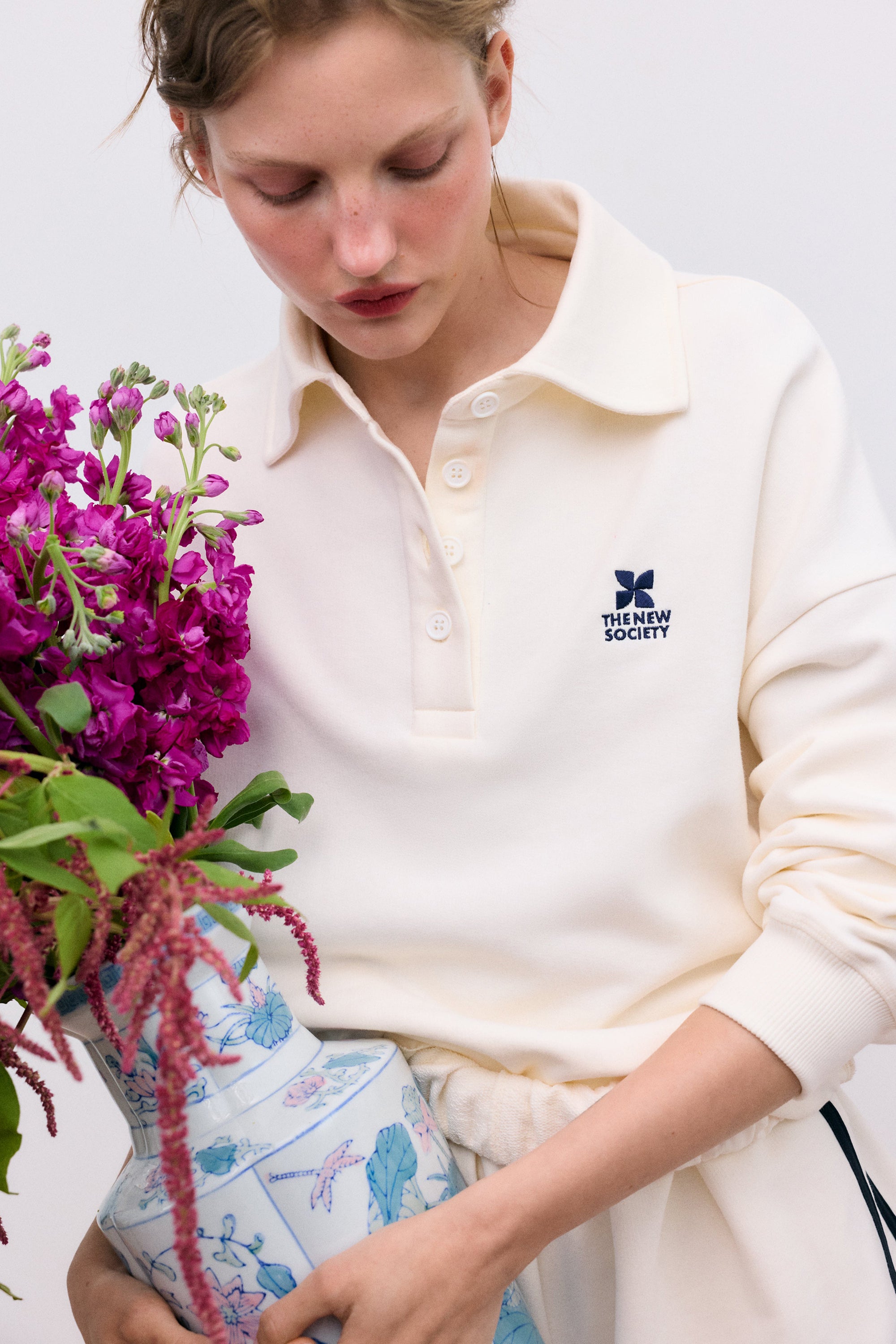 TNS Logo Polo - Ecru