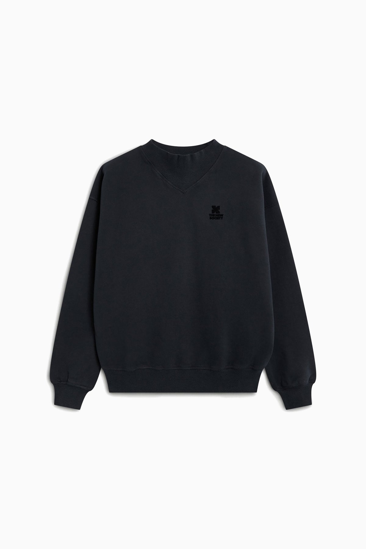 TNS Logo Rib Collar Sweatshirt - Moonless Night