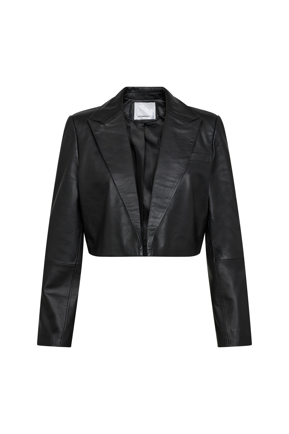 Co'Couture Phoebe Leather Crop Blazer - Black - RUM Amsterdam