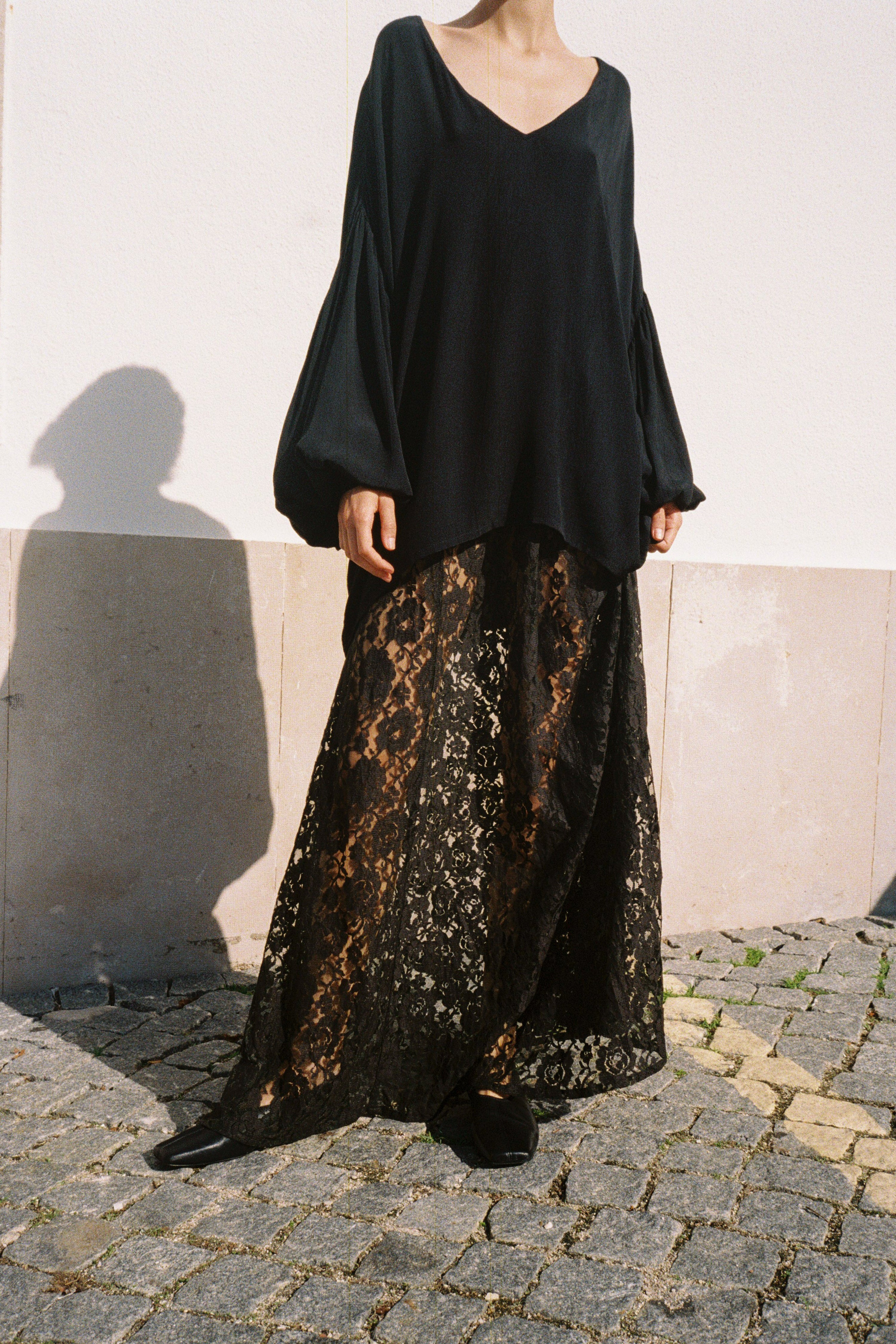 Lace Slip Skirt - Black