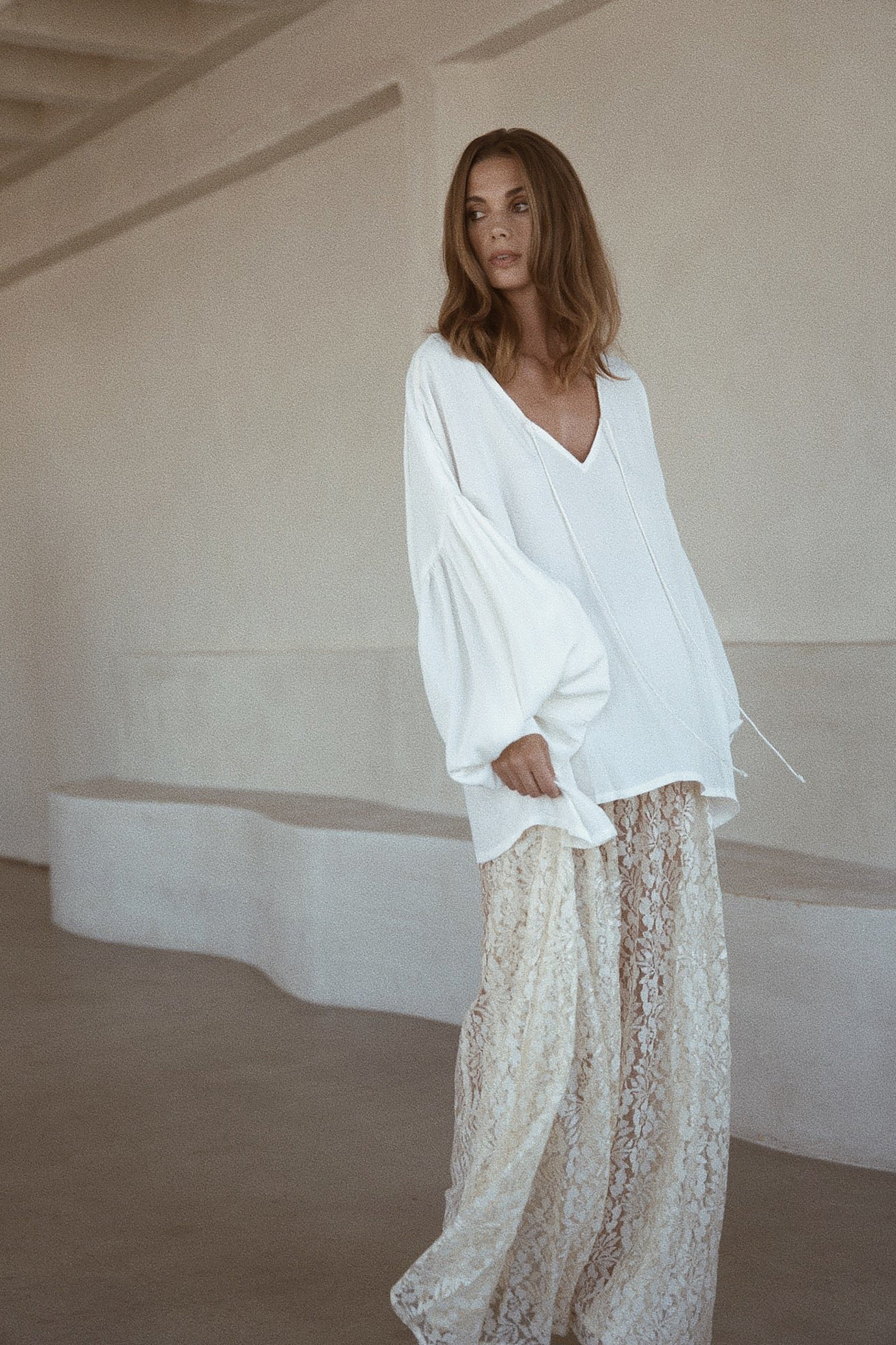 Lace Slip Skirt - Ecru