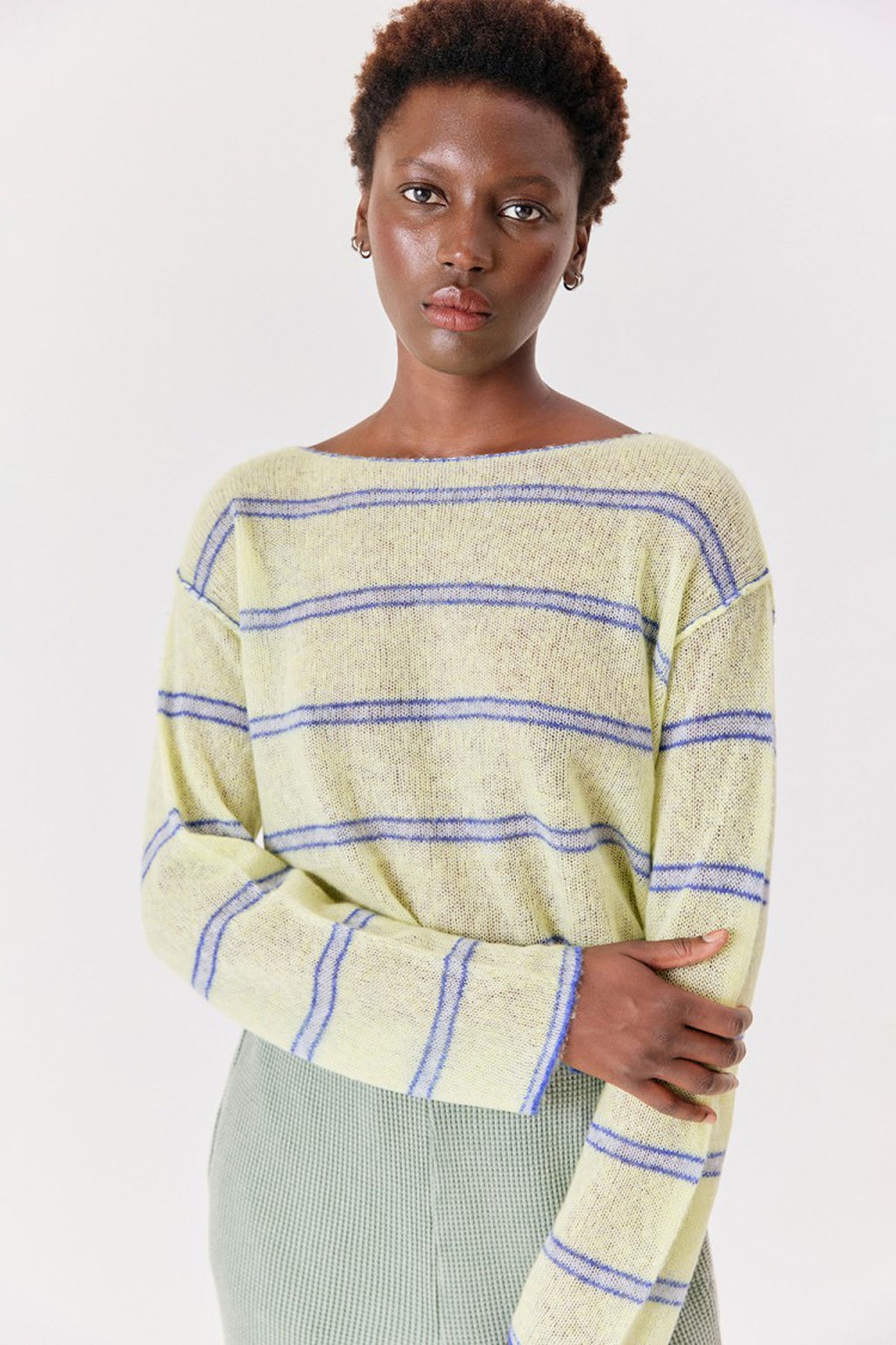  Bodyrow Jumper - Lime Heather Stripe - RUM Amsterdam