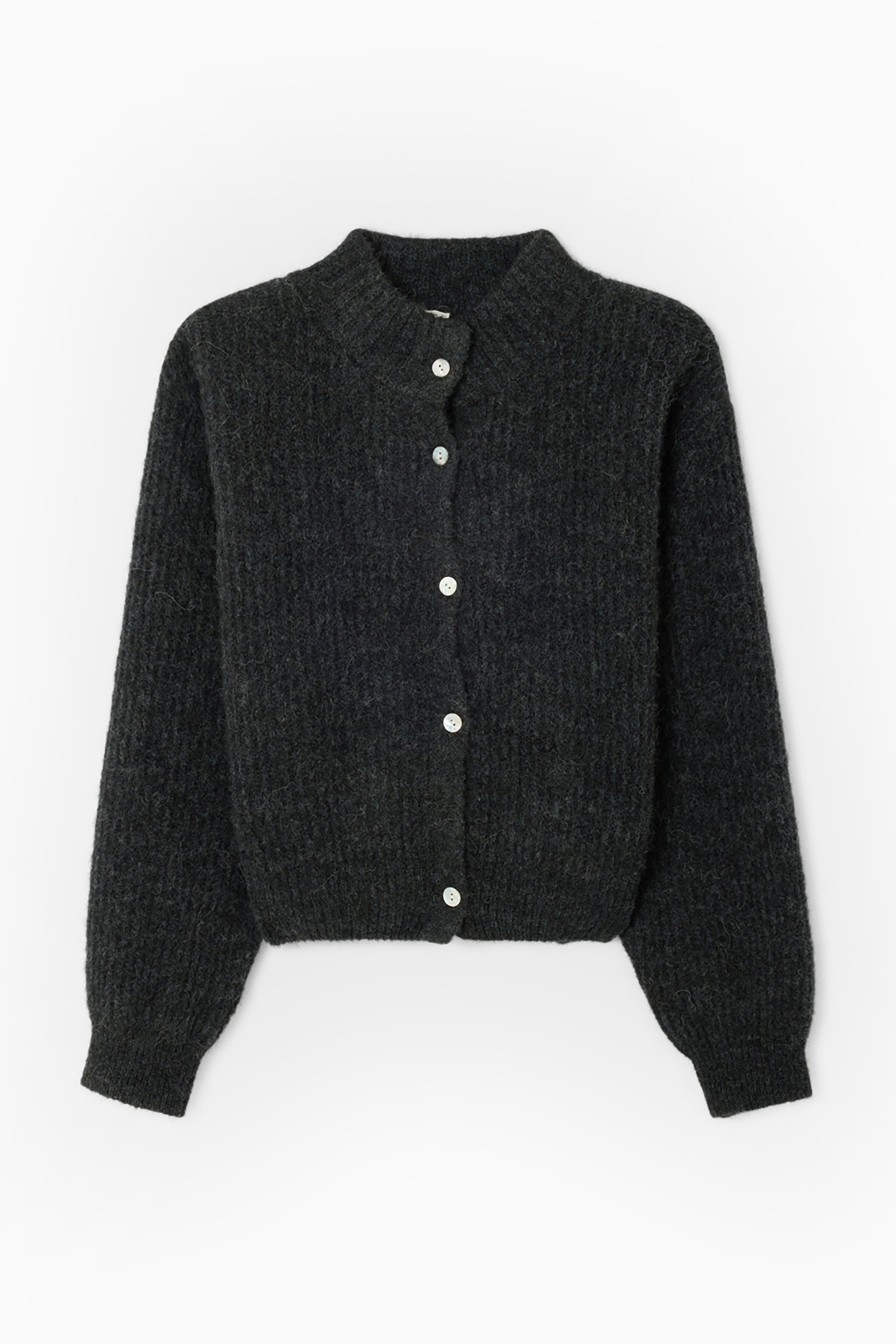 East Button-Up Cardigan - Charcoal Melange
