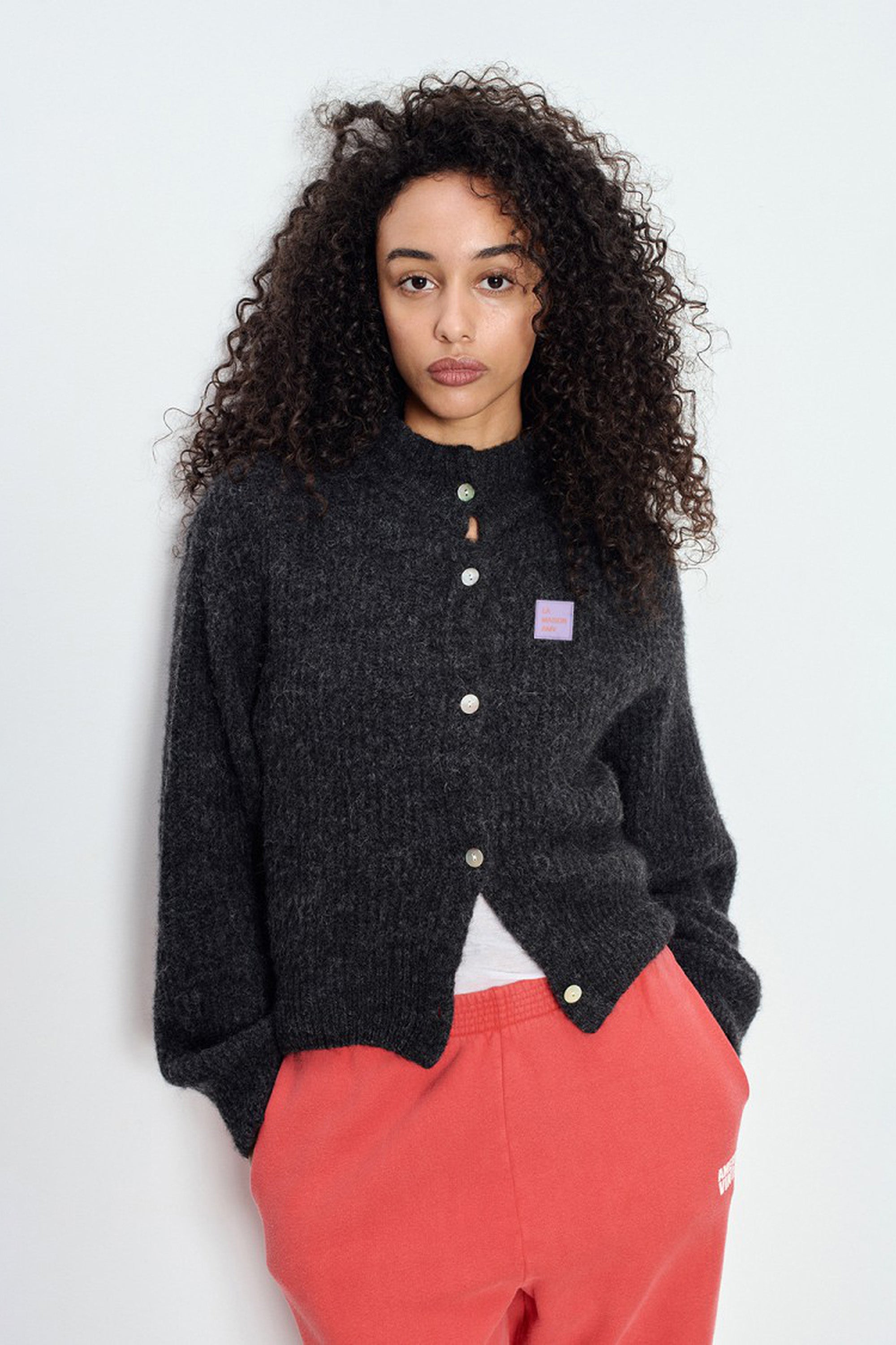 East Button-Up Cardigan - Charcoal Melange