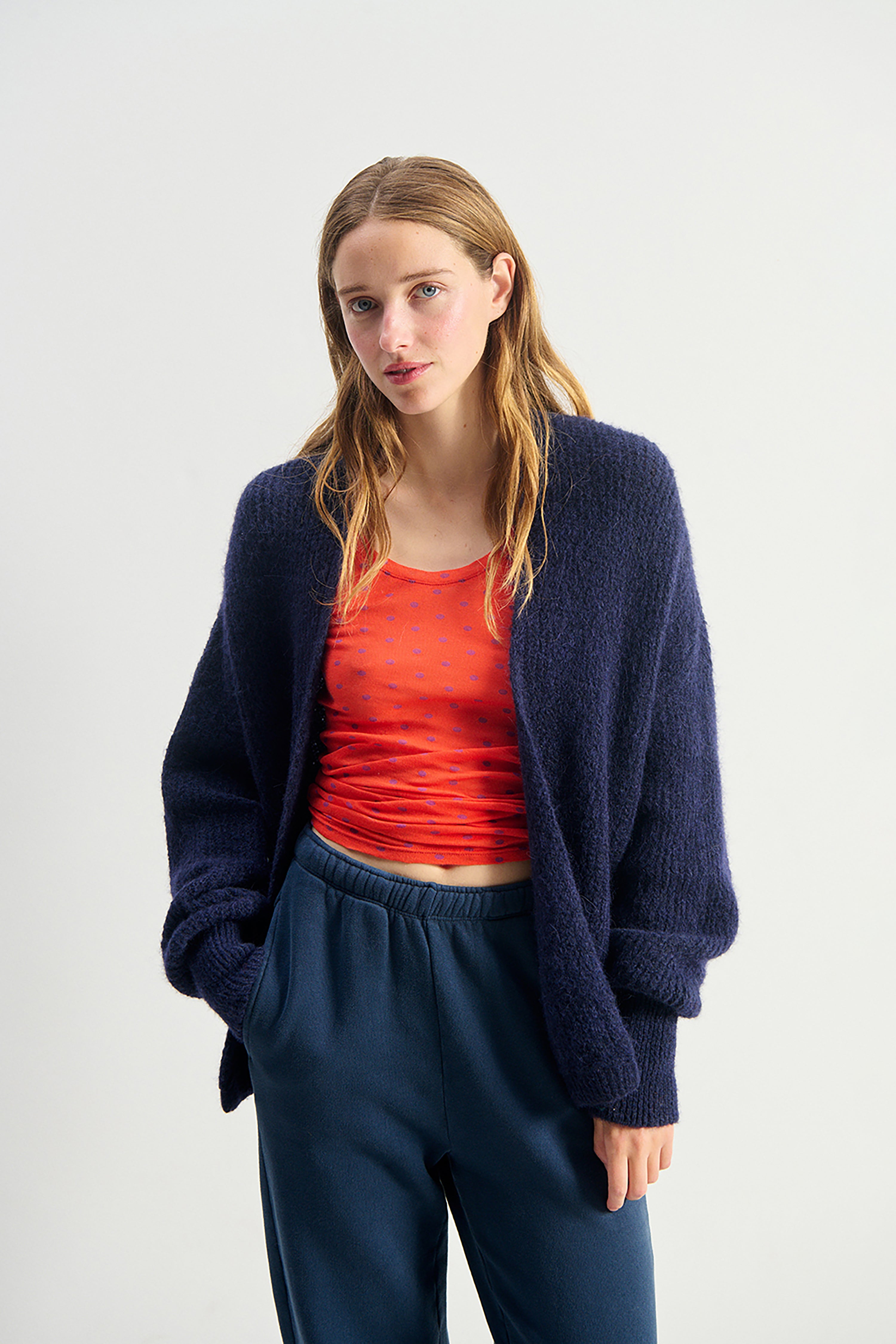 East Cardigan - Navy Melange