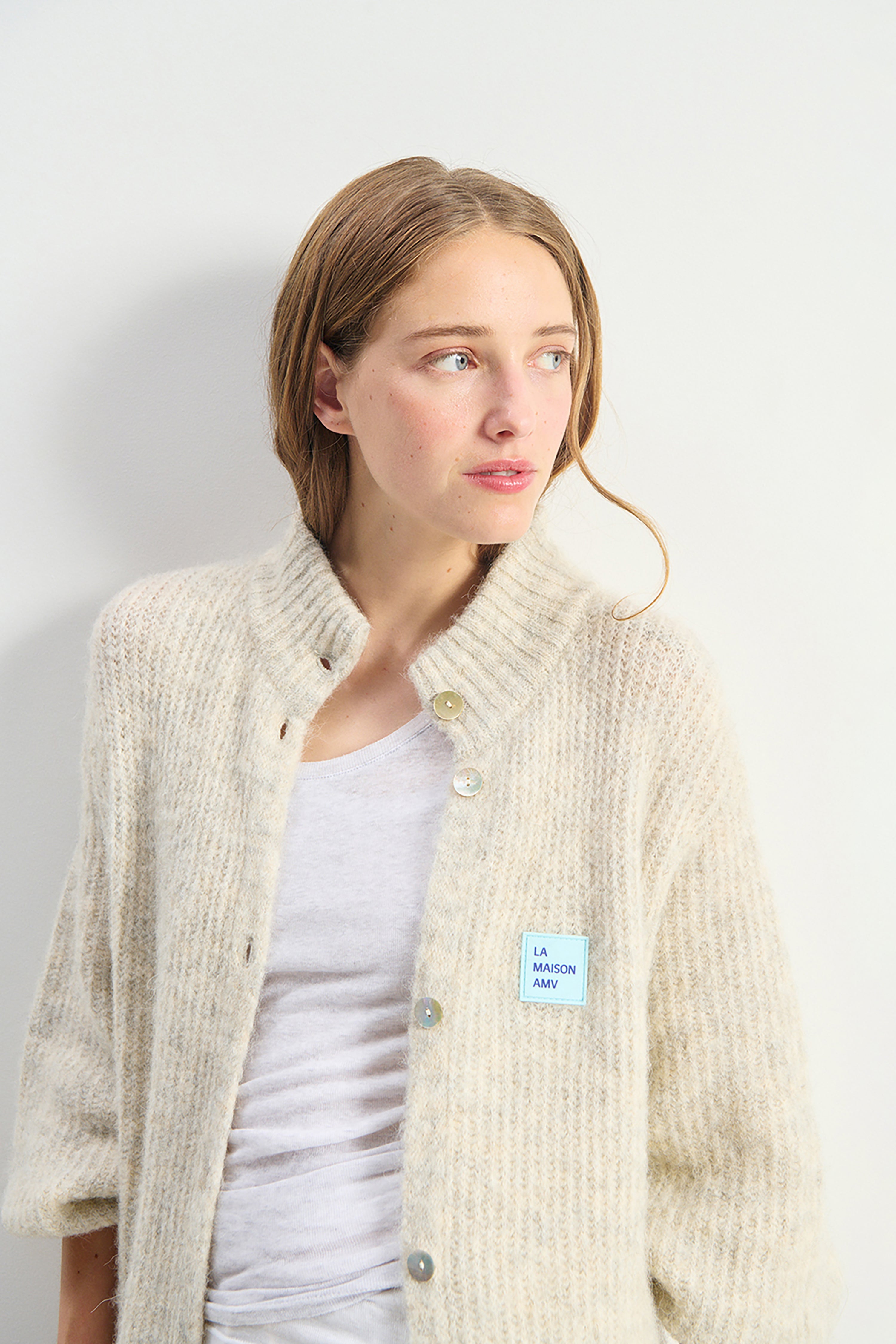 East Maxi Cardigan - Powder Snow Melange