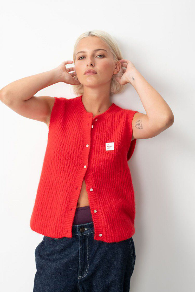 East Sleeveless Cardigan - Pepper Melange