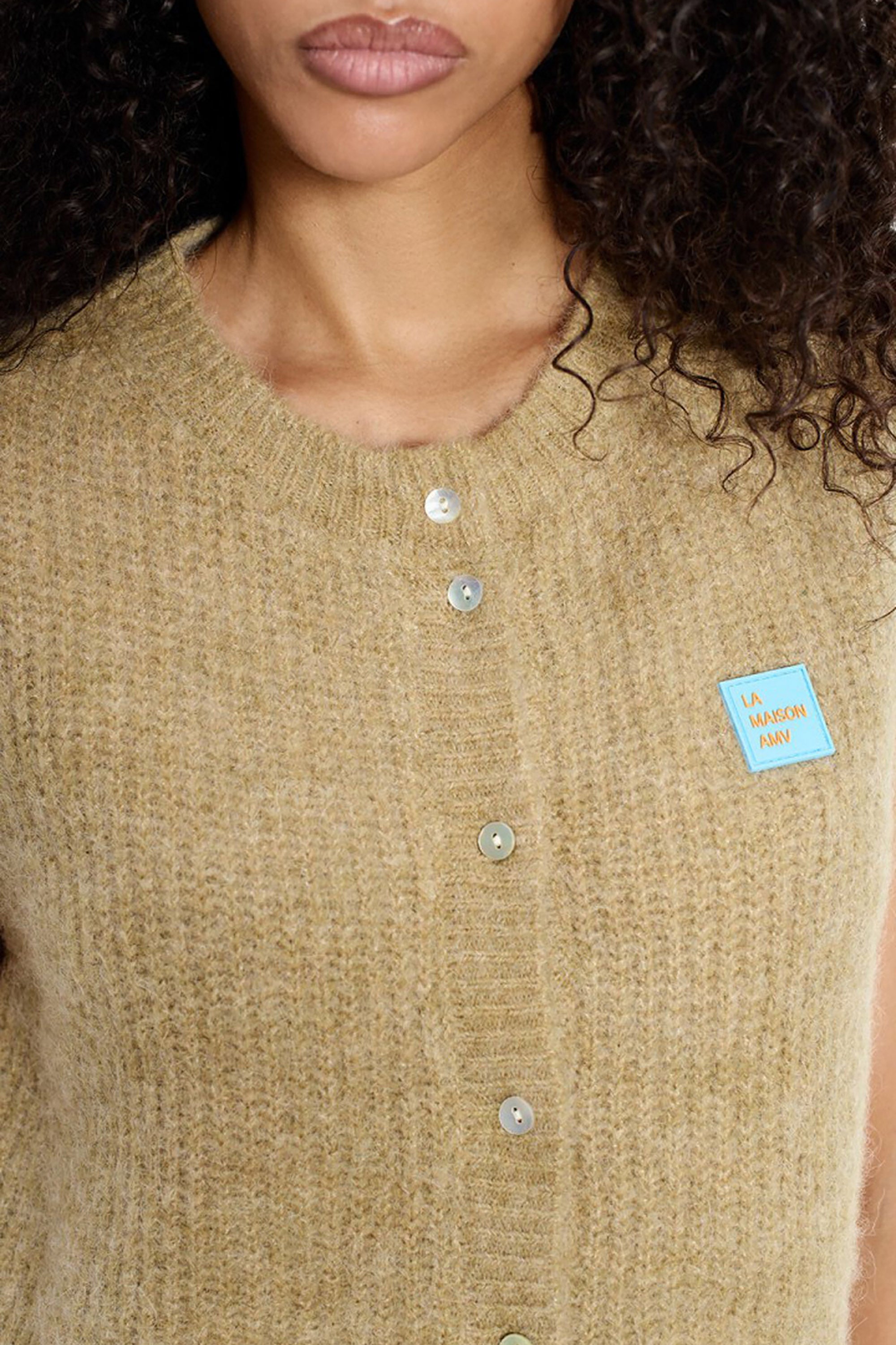 East Sleeveless Cardigan - Sand Melange