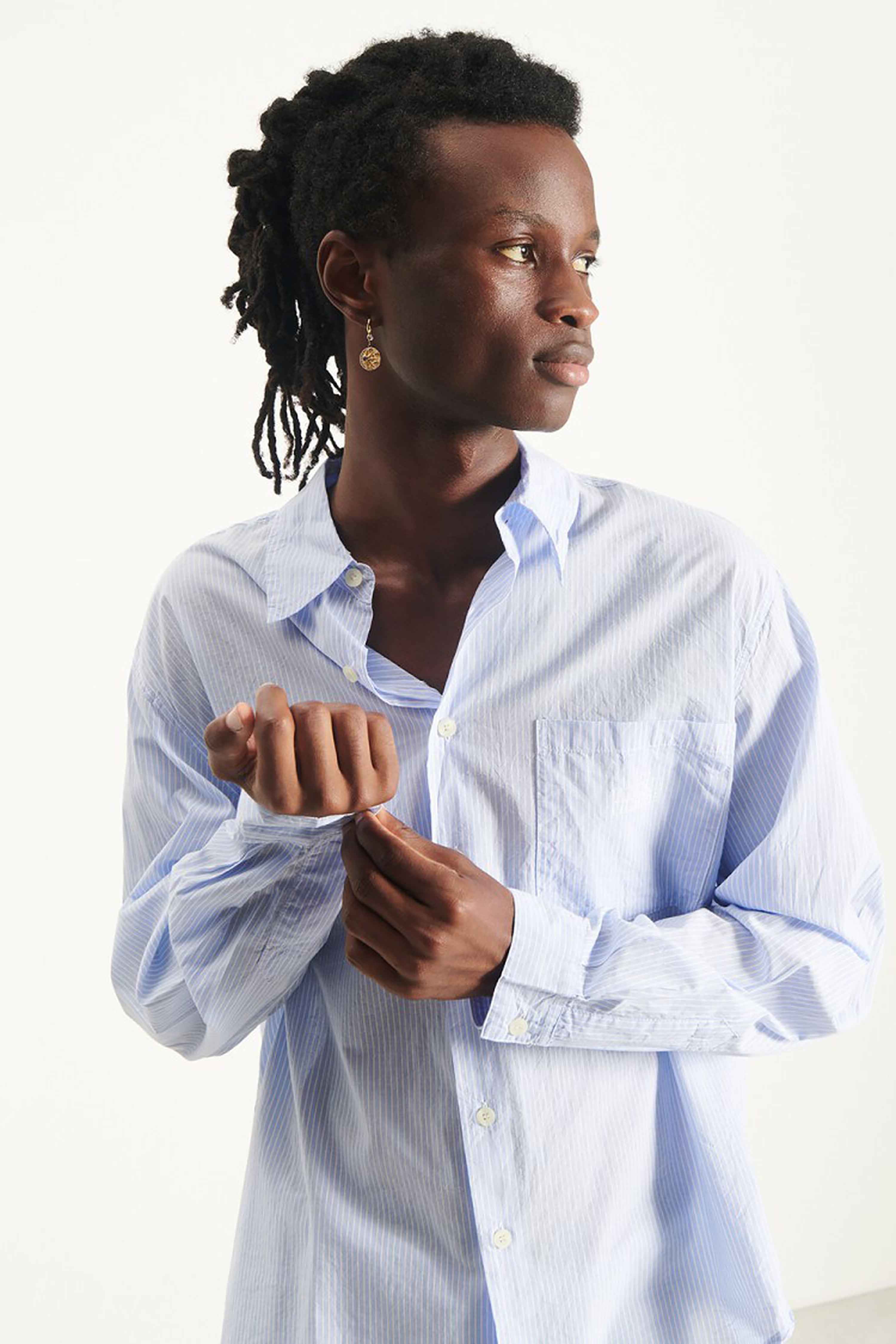American Vintage Men's Eluabird Shirt - Blue Stripes | RUM Amsterdam