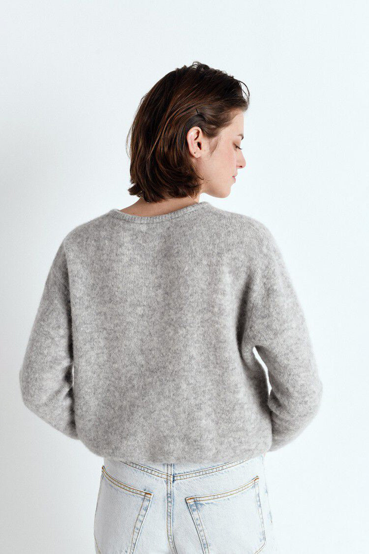 Vitow Cardigan -  Light Grey Melange