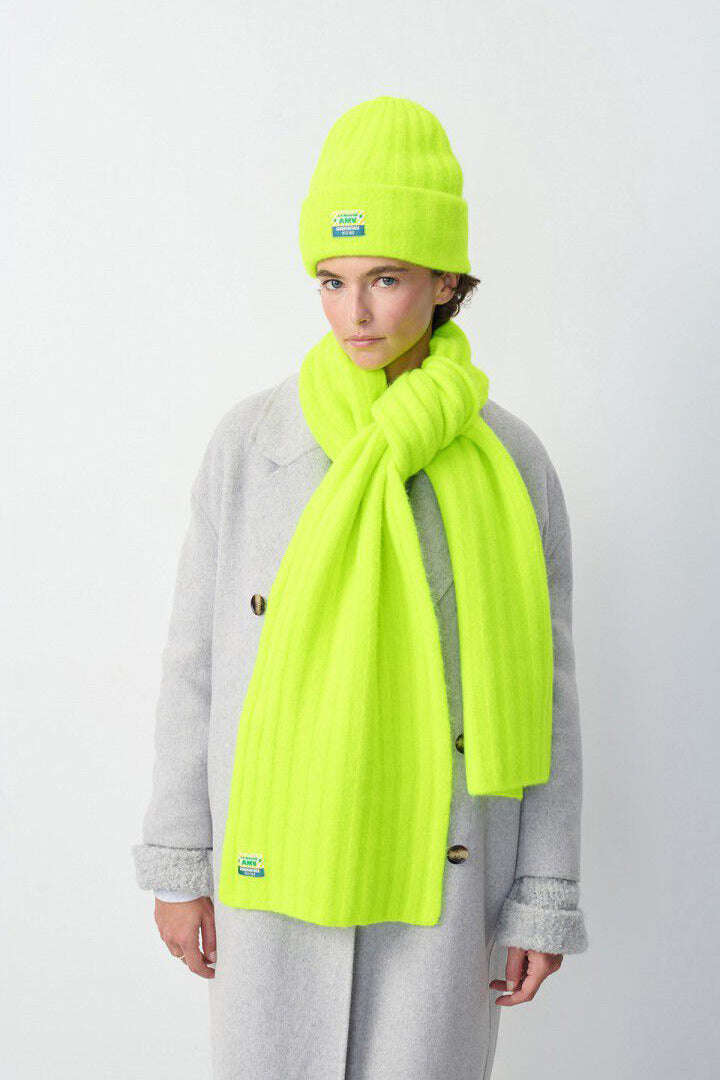  Vitow Scarf - Fluorescent Yellow Melange - RUM Amsterdam