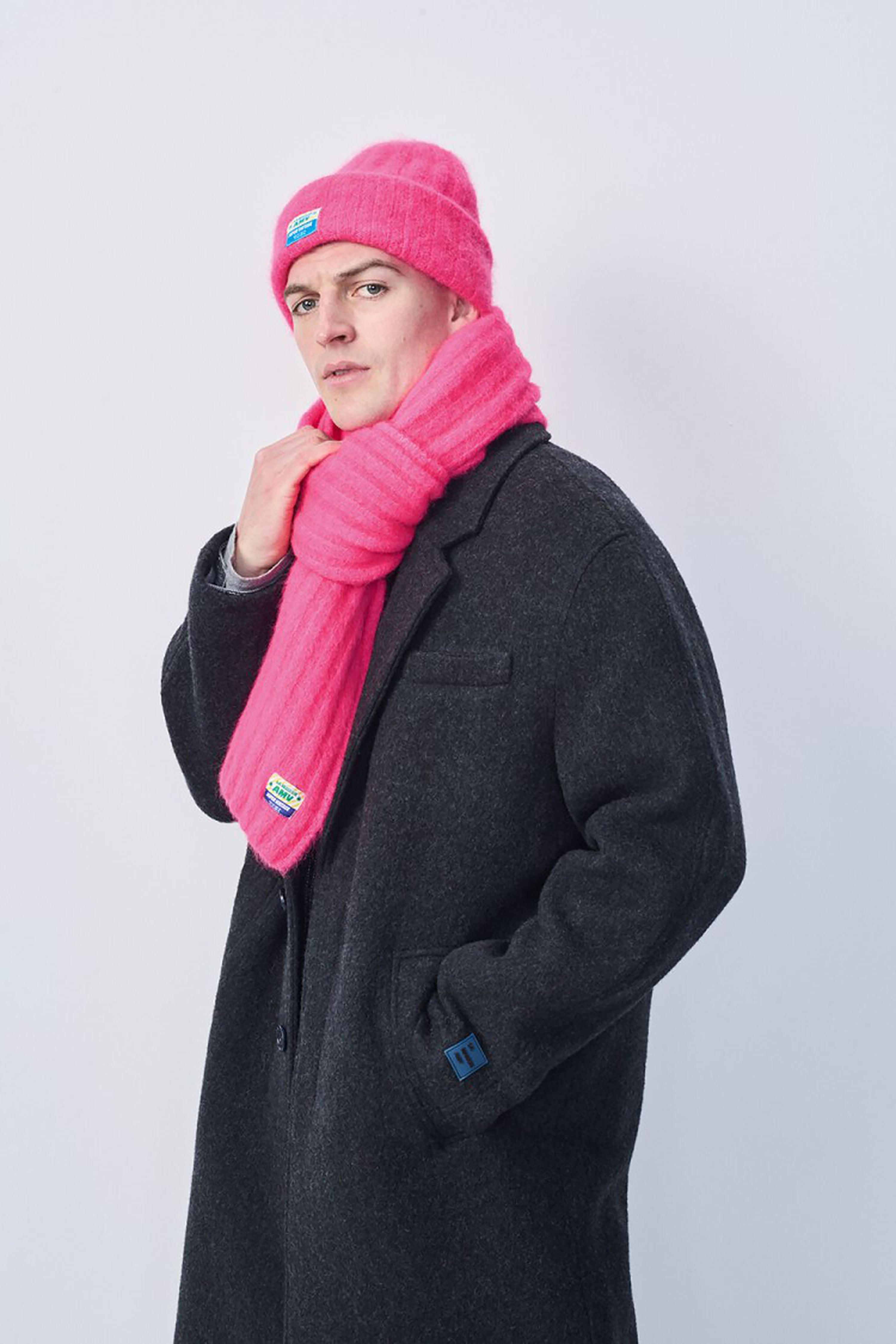  Vitow Scarf - Neon Pink Melange - RUM Amsterdam