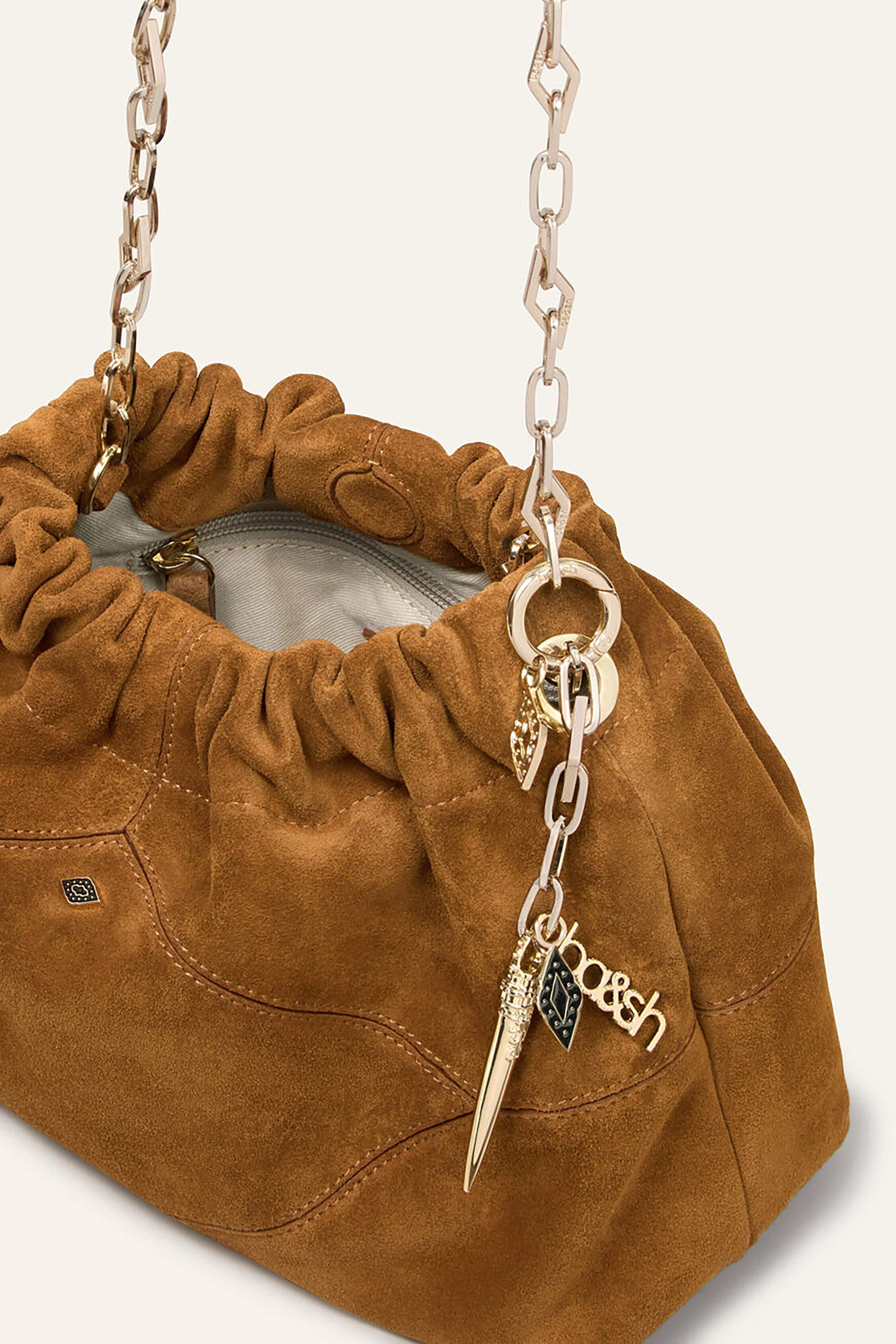 Bag S Suede Mini June Tote - Cognac