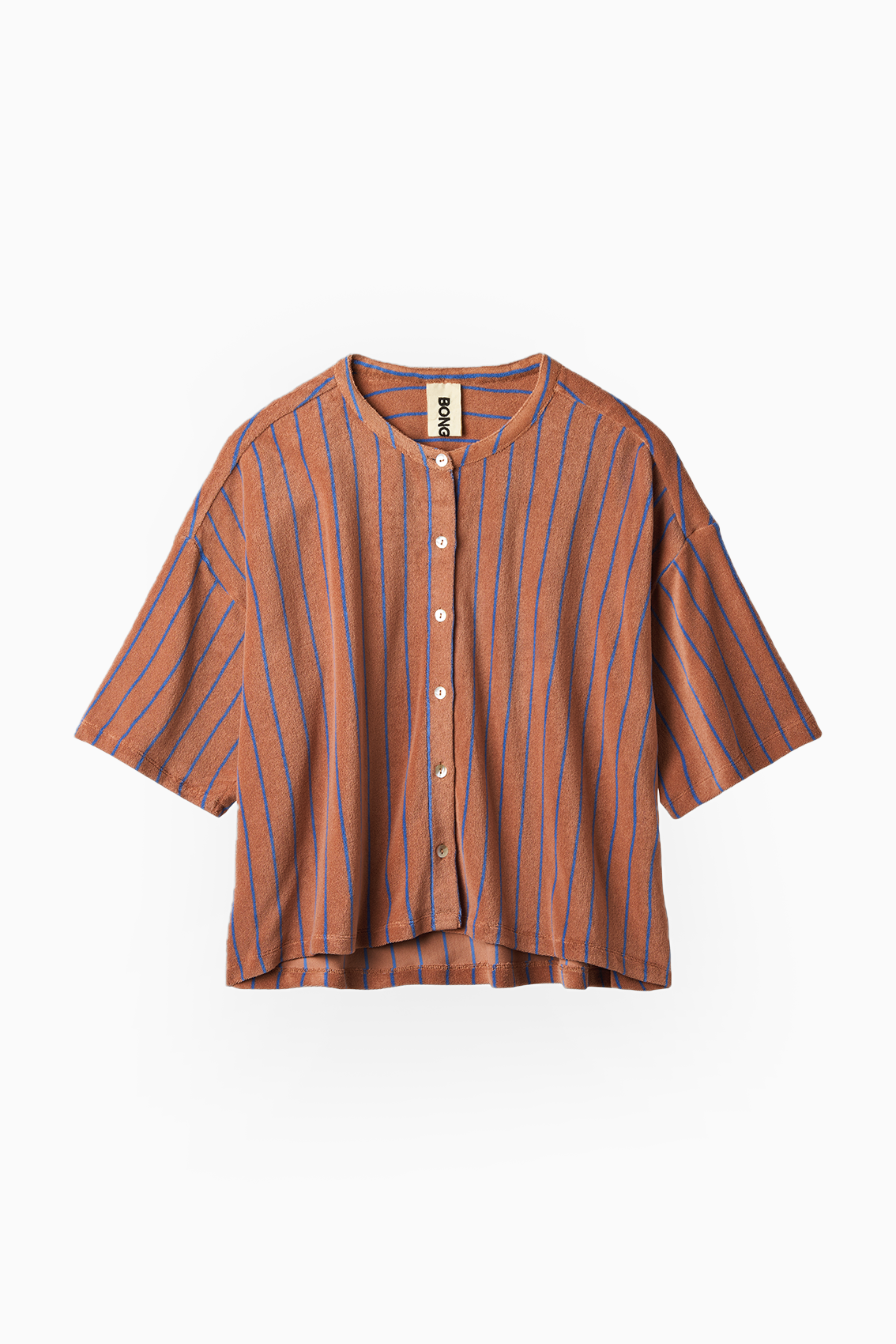  Naram Oversized Shirt - Camel & Ultramarine - RUM Amsterdam