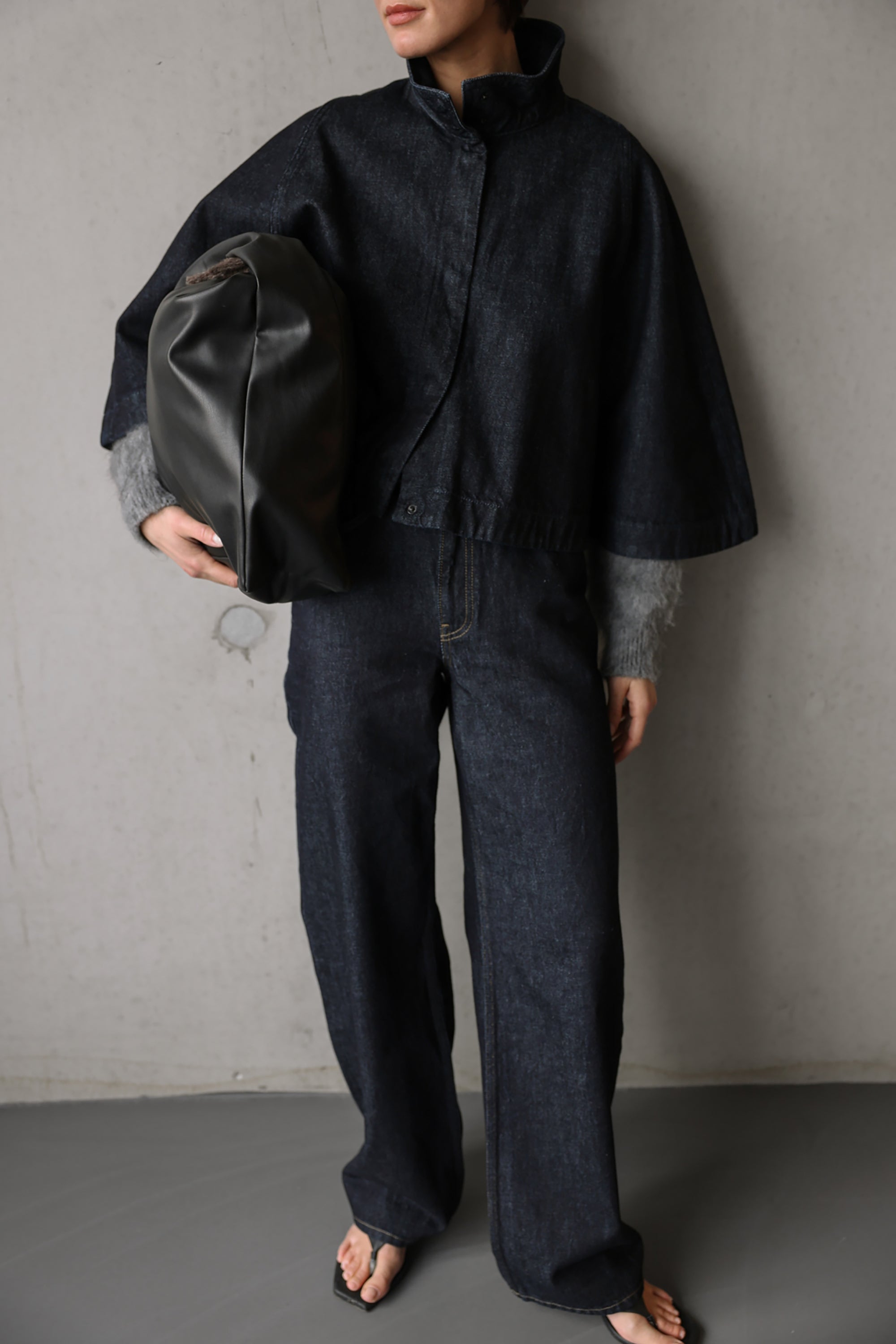 Sade Denim Cape Jacket - Intense Blue