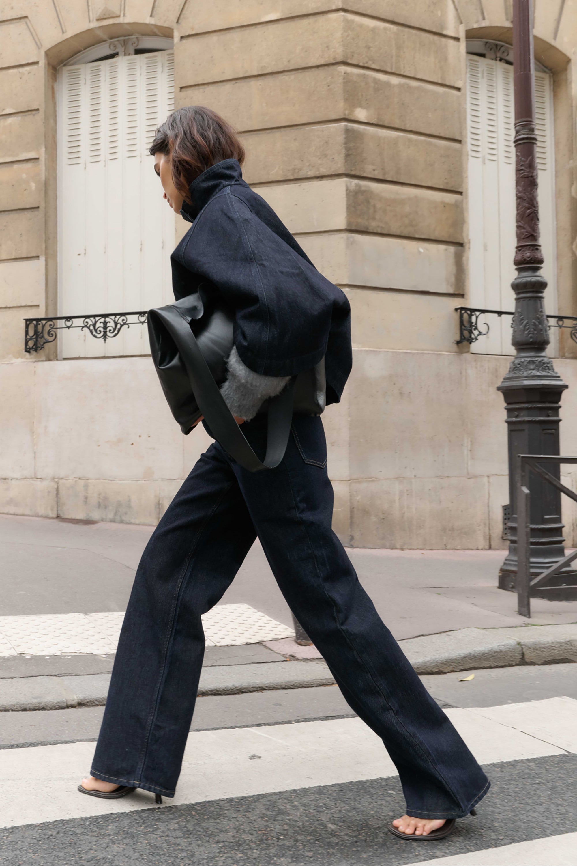 Sade Denim Cape Jacket - Intense Blue