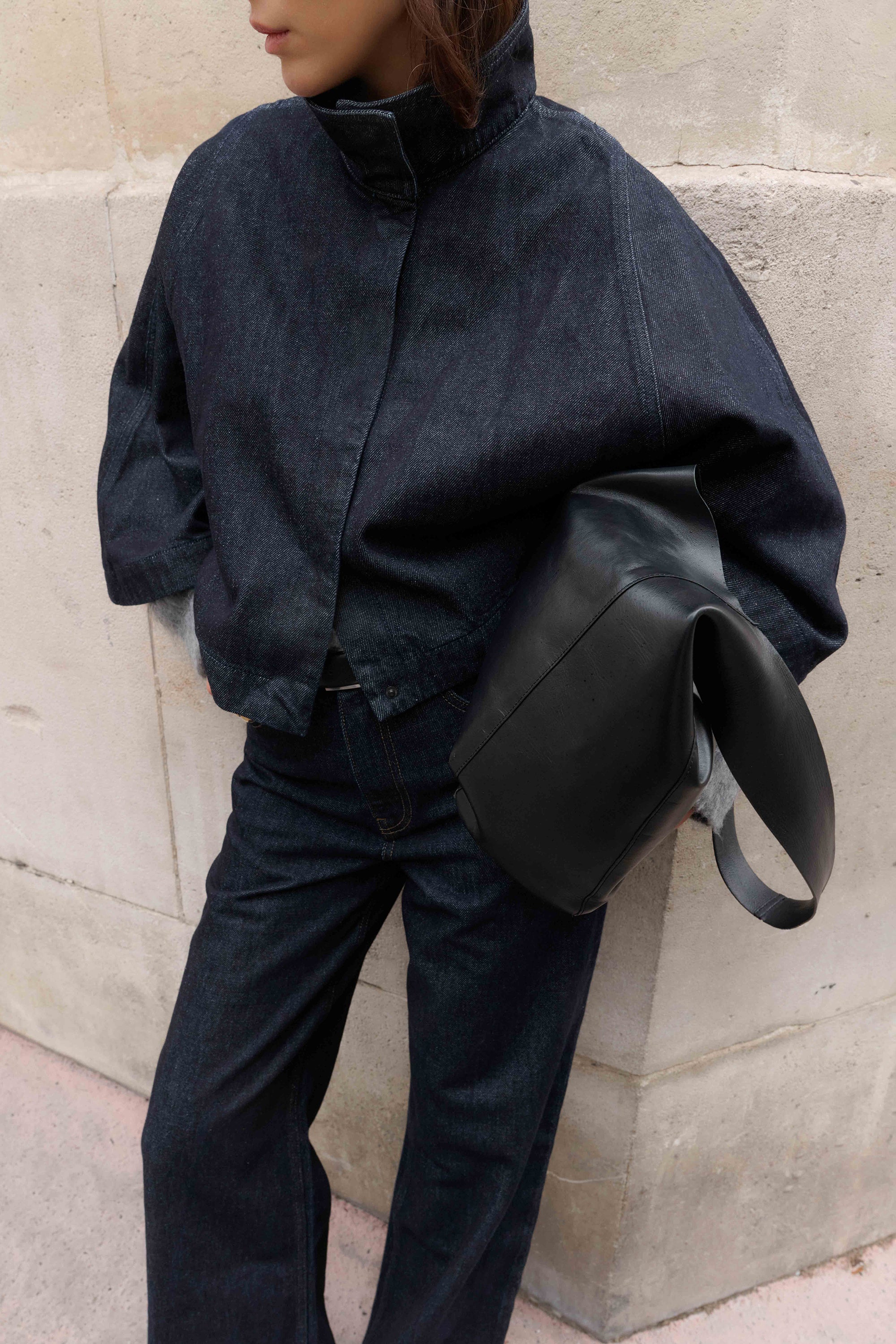 Sade Denim Cape Jacket - Intense Blue