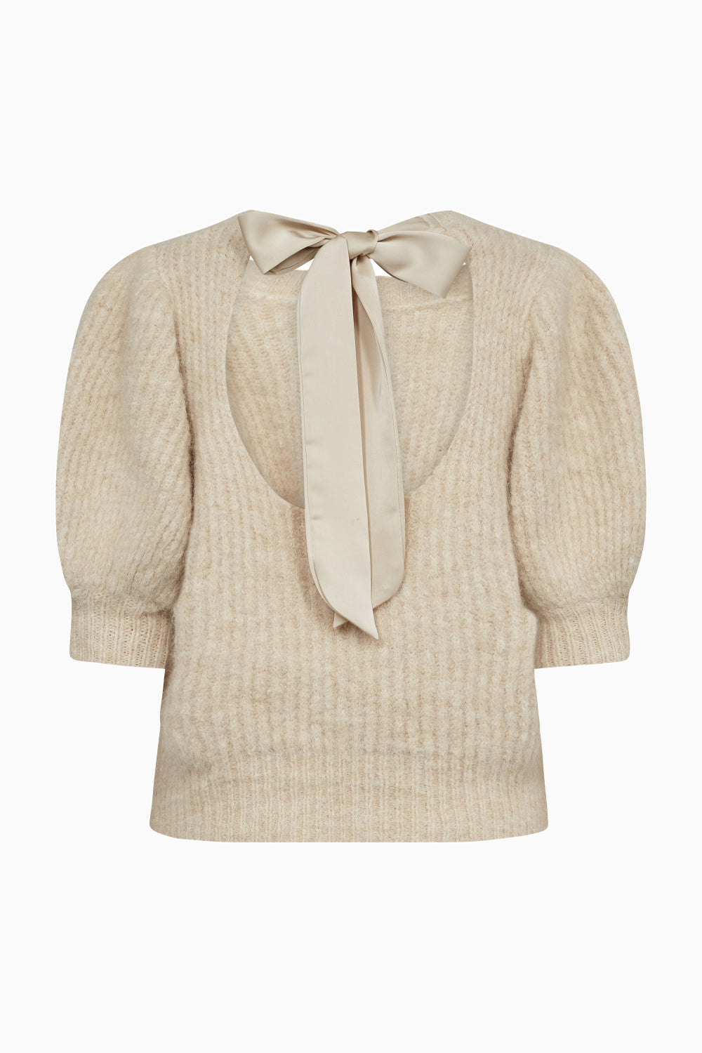  Coralie Bow Rib Knit - Bone - RUM Amsterdam