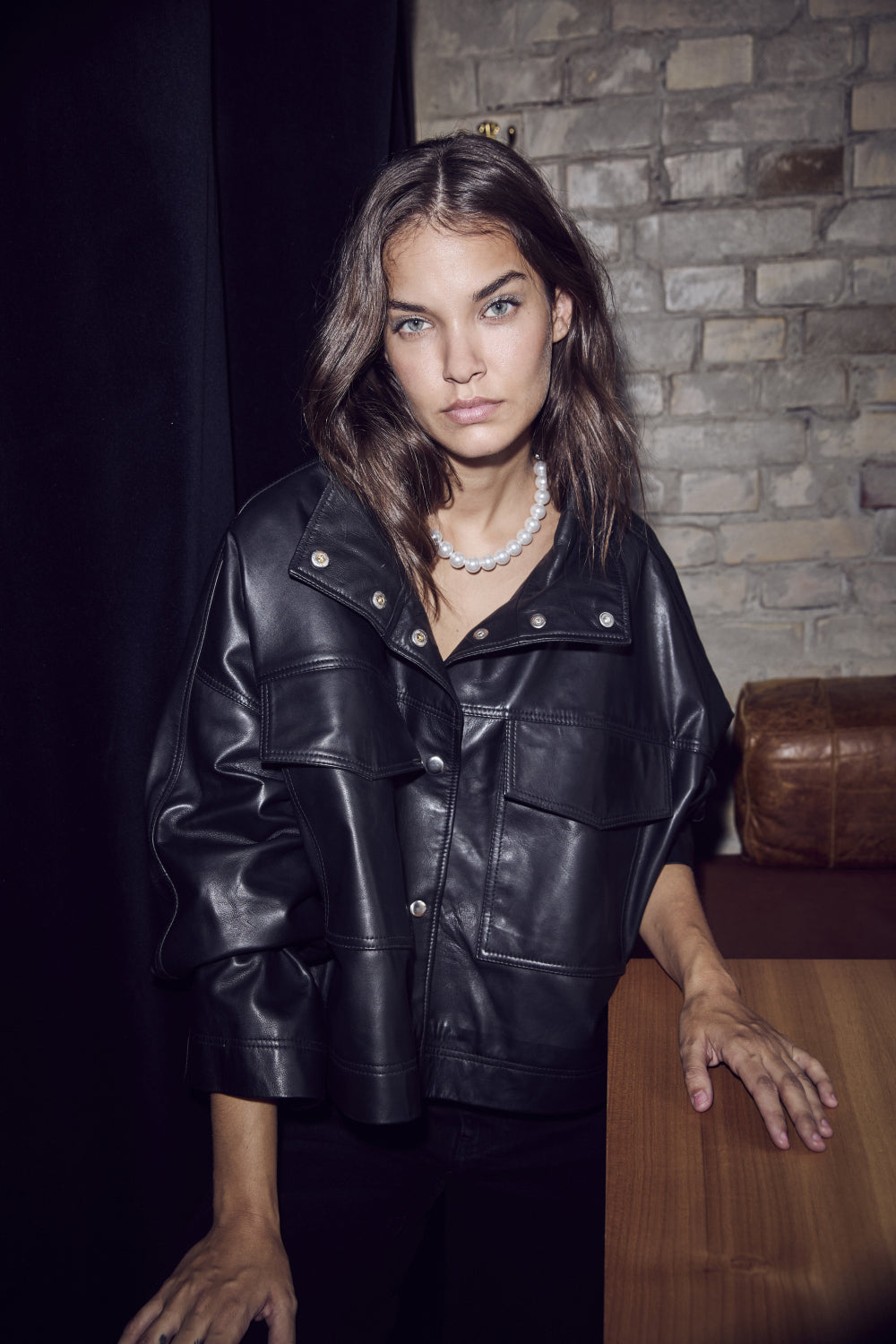  Phoebe Leather Box Jacket - Black - RUM Amsterdam