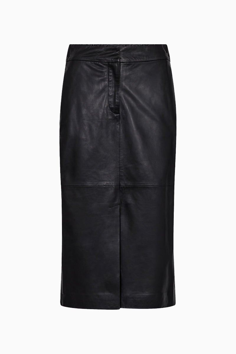 Phoebe Leather Pencil Skirt - Black