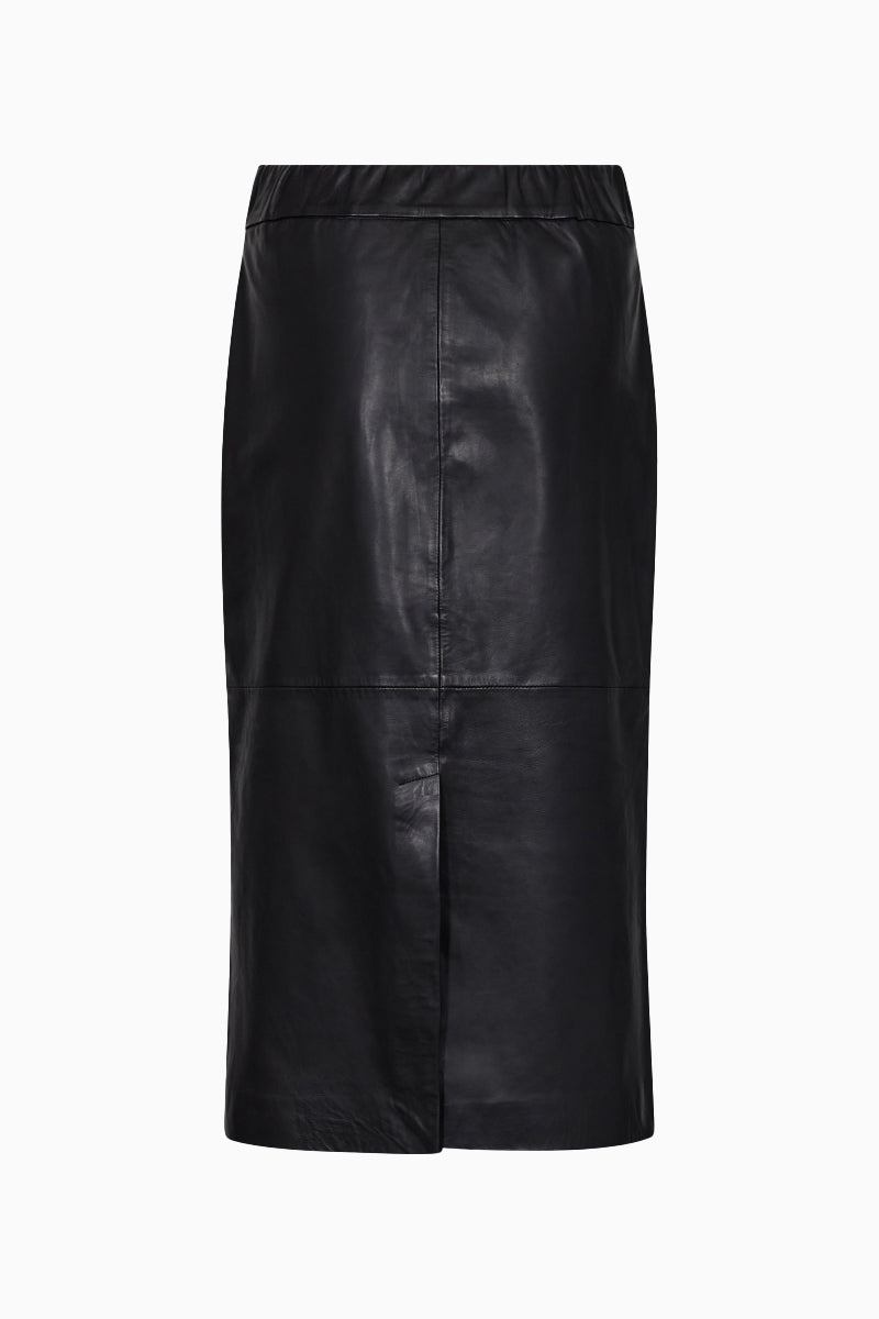 Phoebe Leather Pencil Skirt - Black