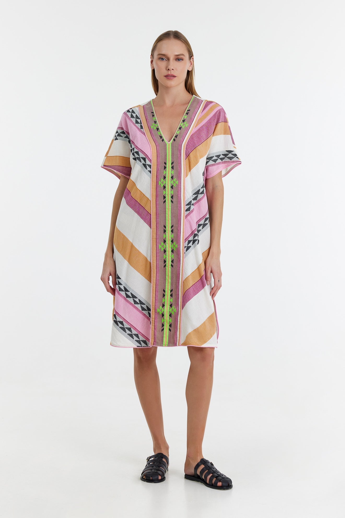 Devotion Augoustina Dress - M. Pink - Green - RUM Amsterdam