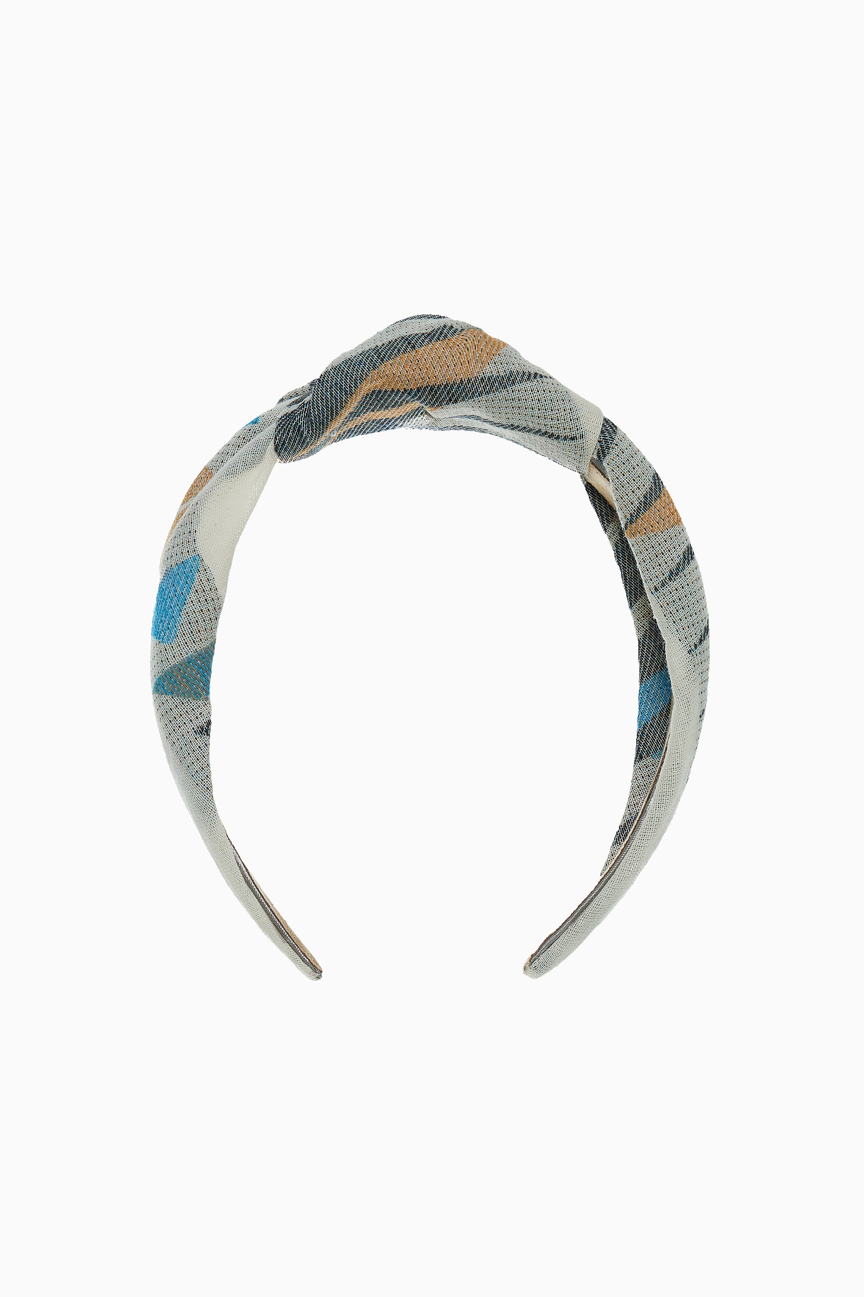 Twist Knot Headband - Blue / Camel