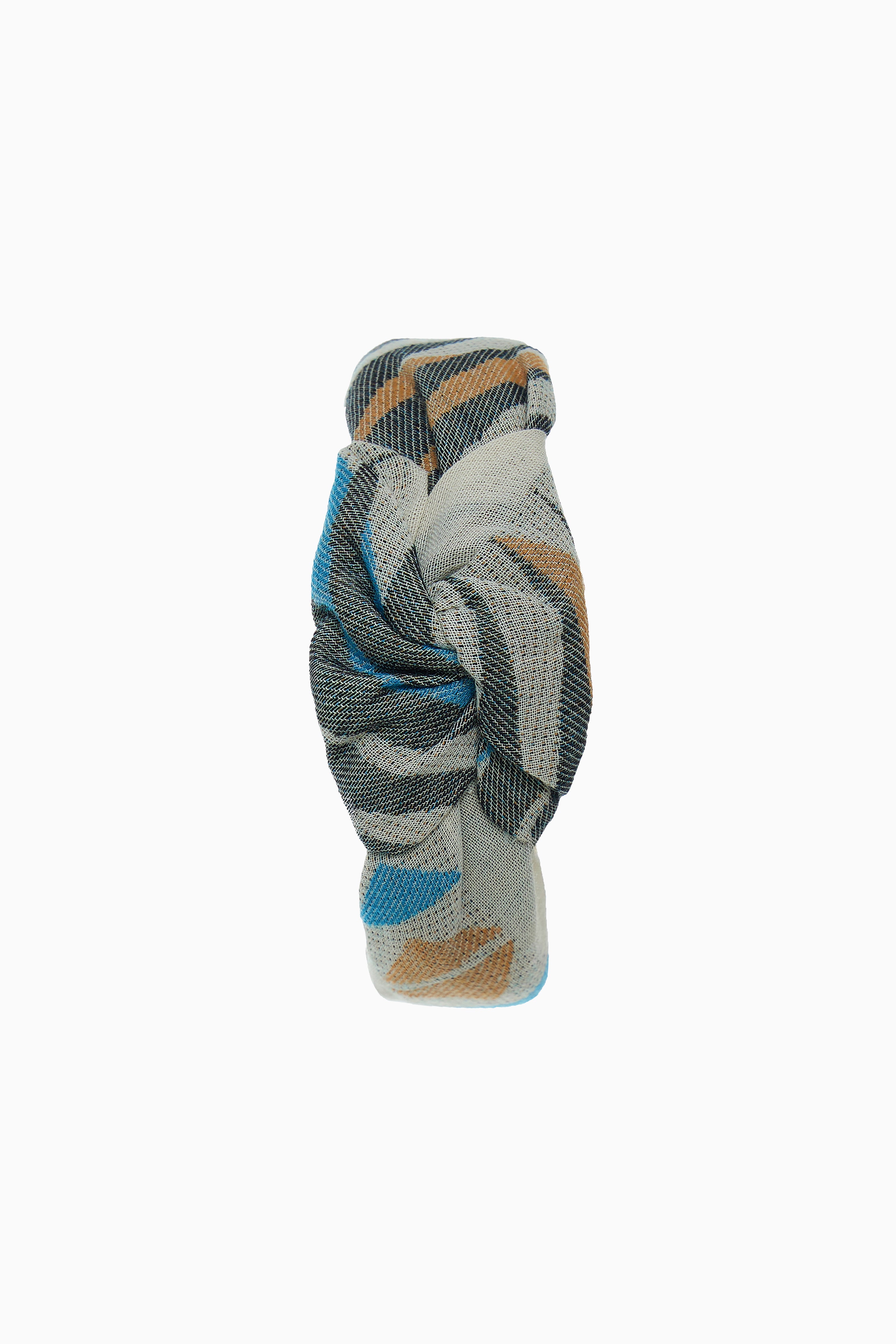 Twist Knot Headband - Blue / Camel