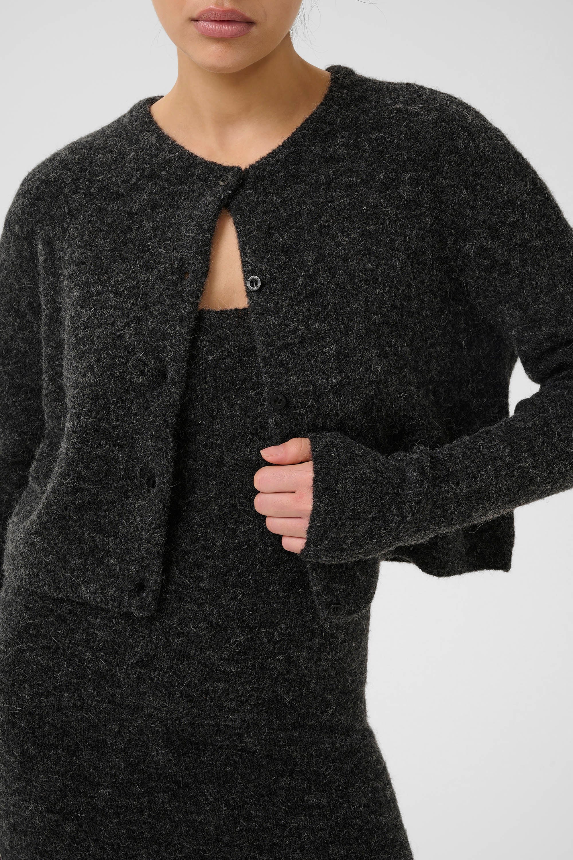  Alpha Twin Set Dress - Charcoal Melange - RUM Amsterdam