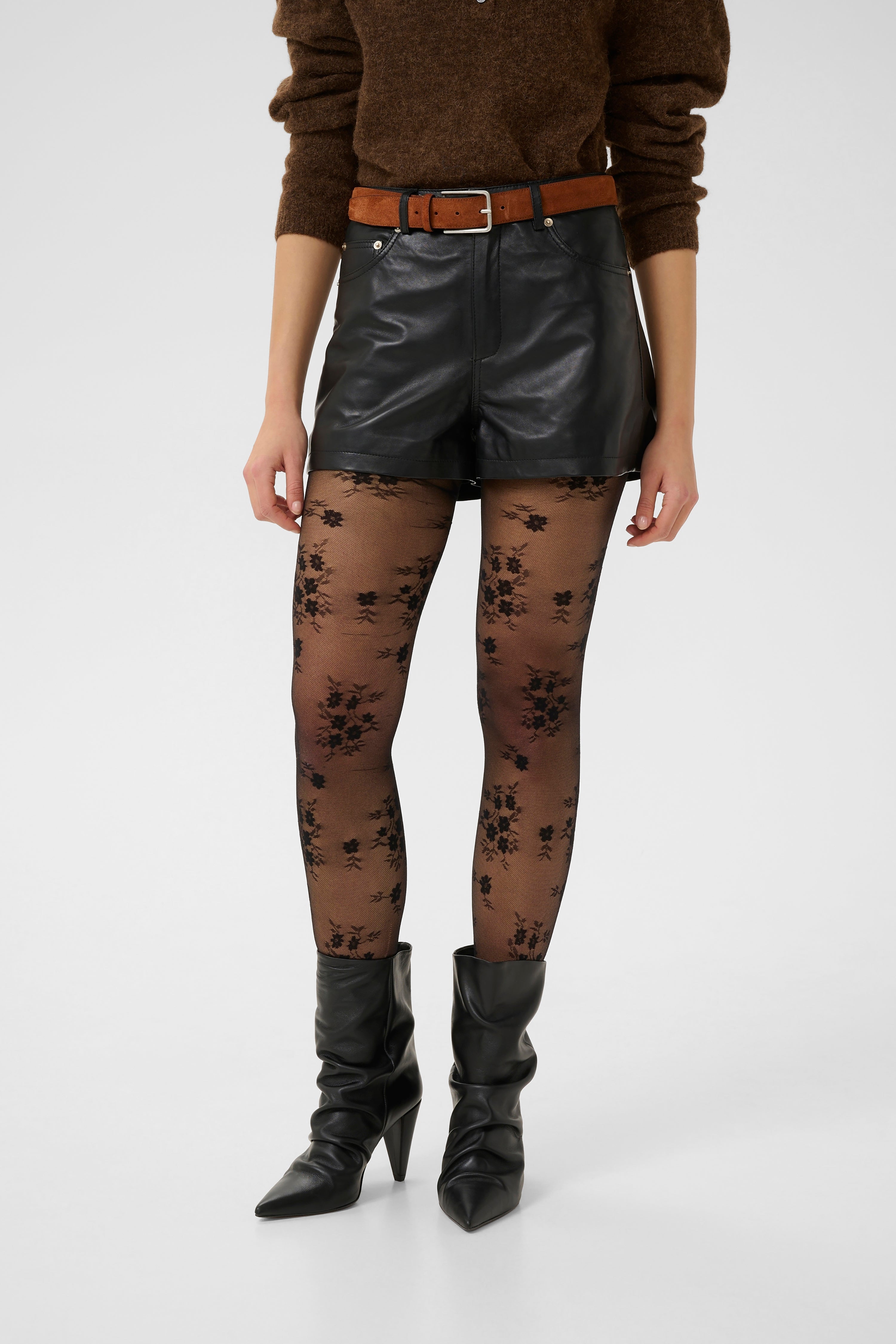 Marlie Leather Shorts - Black