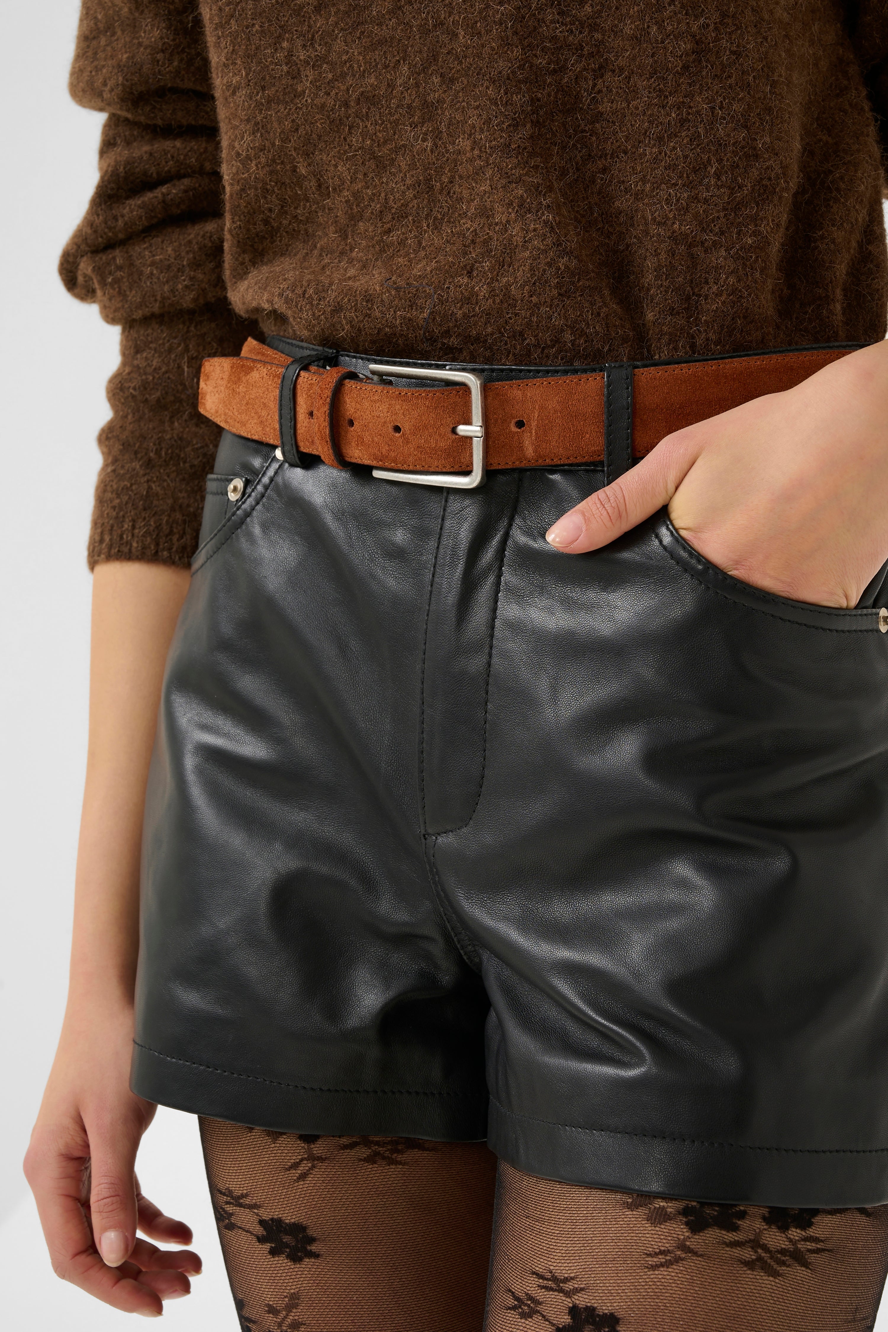 Marlie Leather Shorts - Black