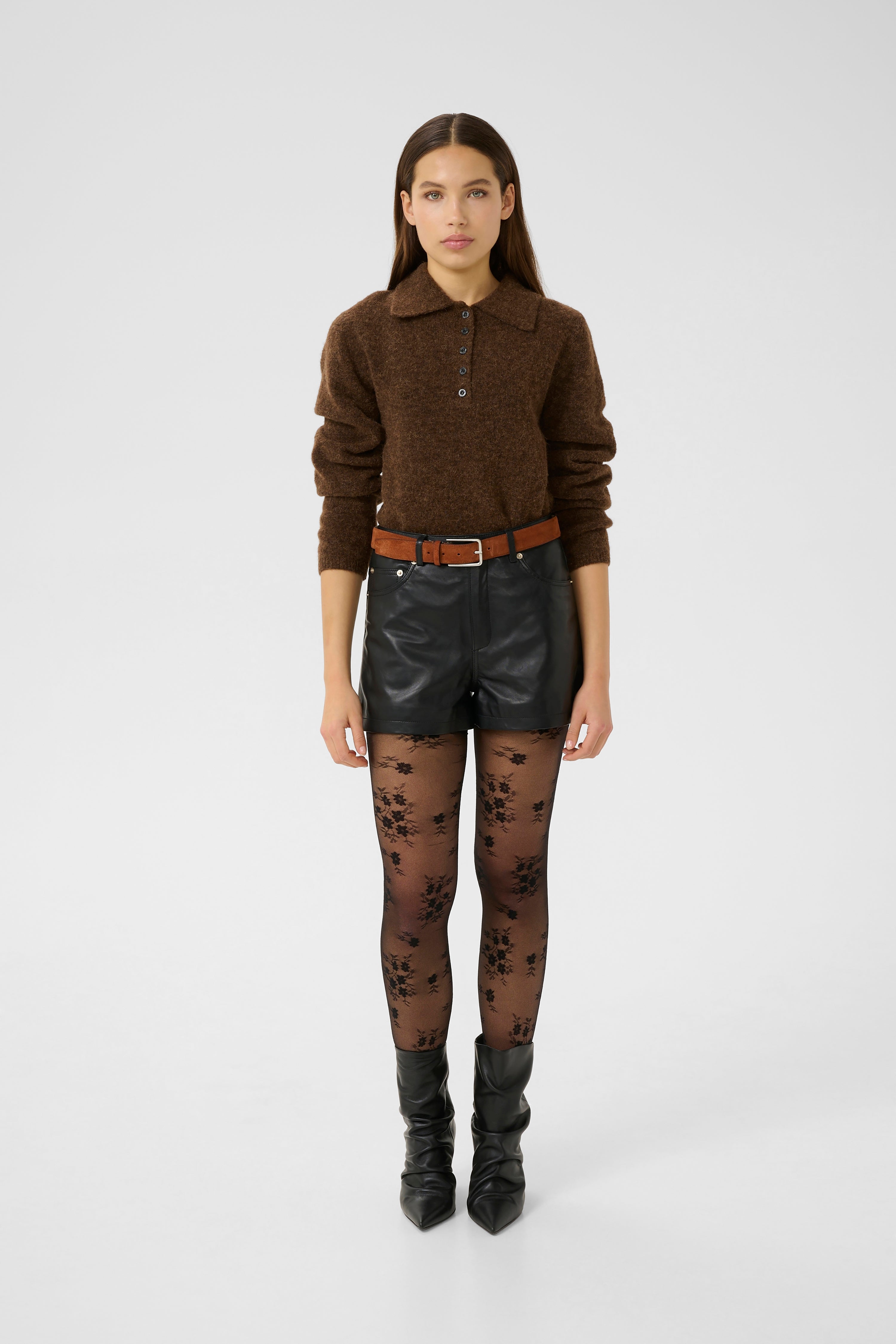 Marlie Leather Shorts - Black