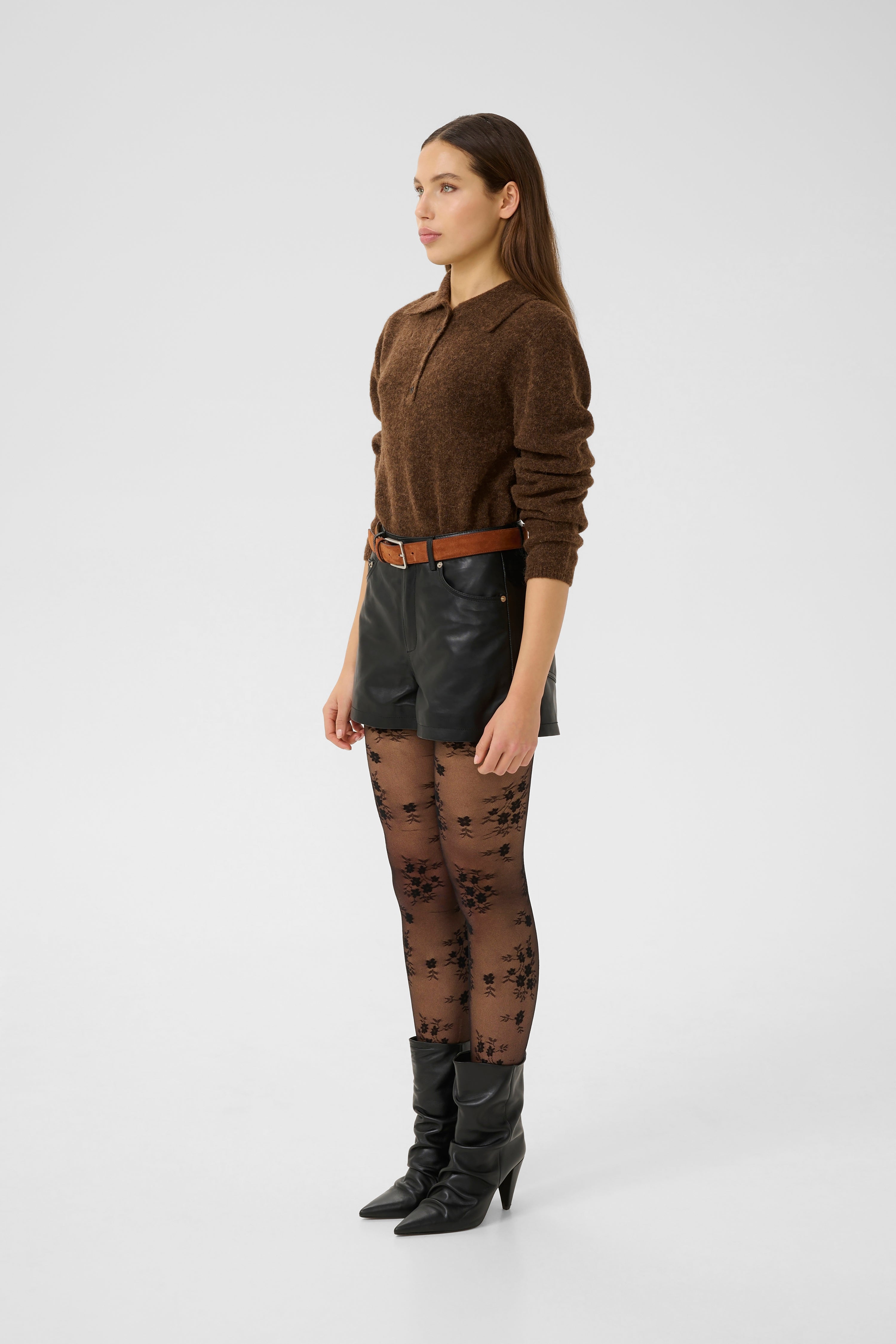 Marlie Leather Shorts - Black