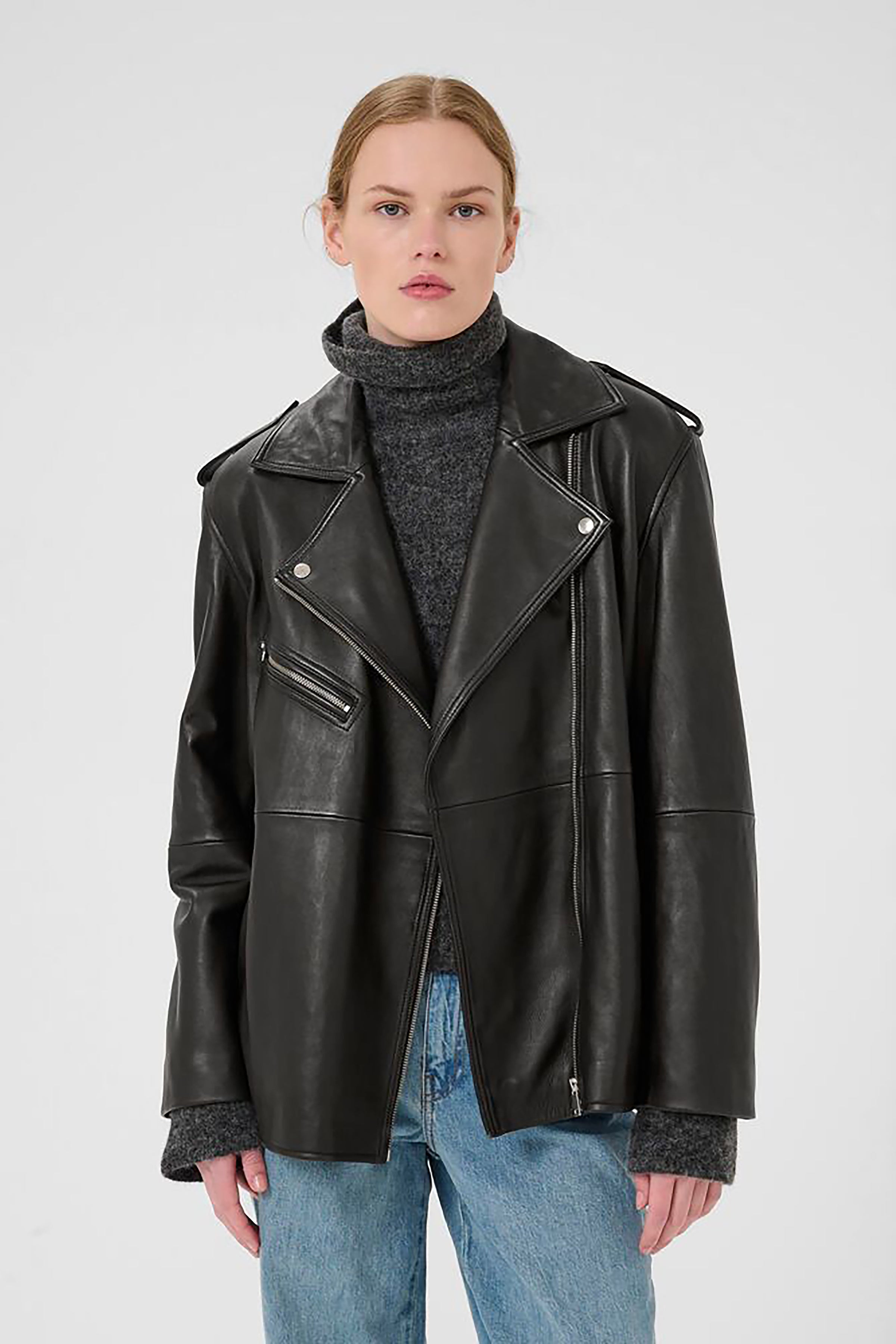 Naomi Leather Jacket - Black