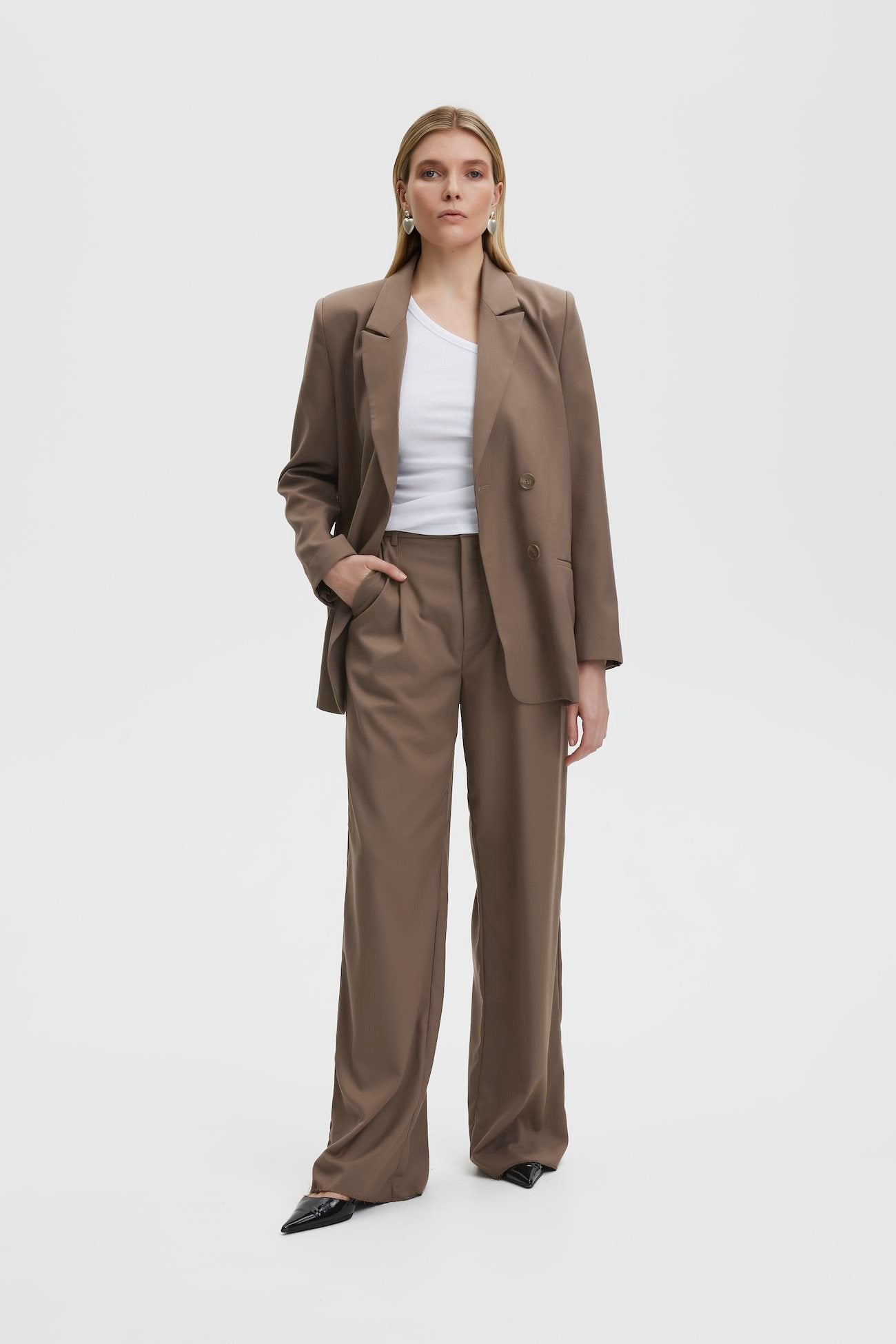 Gestuz Paula MW Wide Pants - Walnut - RUM Amsterdam