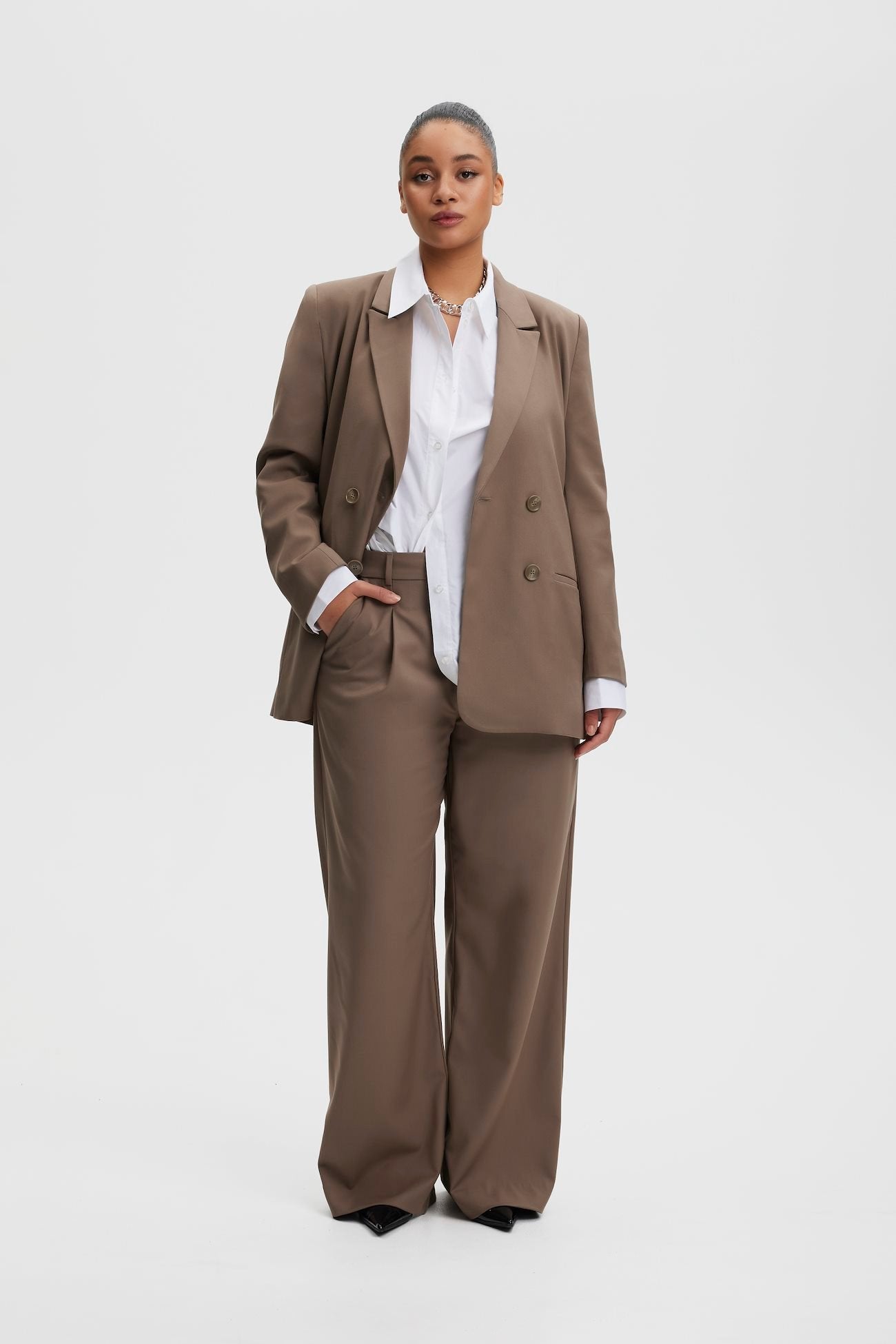 Gestuz Paula MW Wide Pants - Walnut - RUM Amsterdam