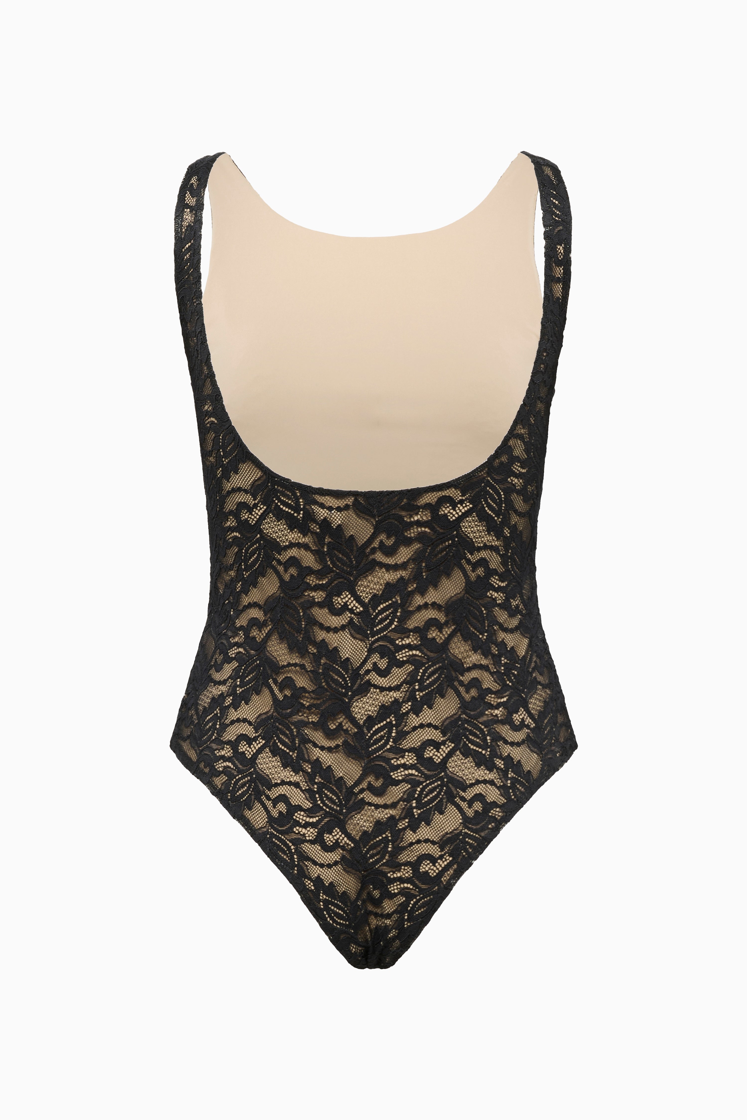 Tania Lace Bodysuit - Black