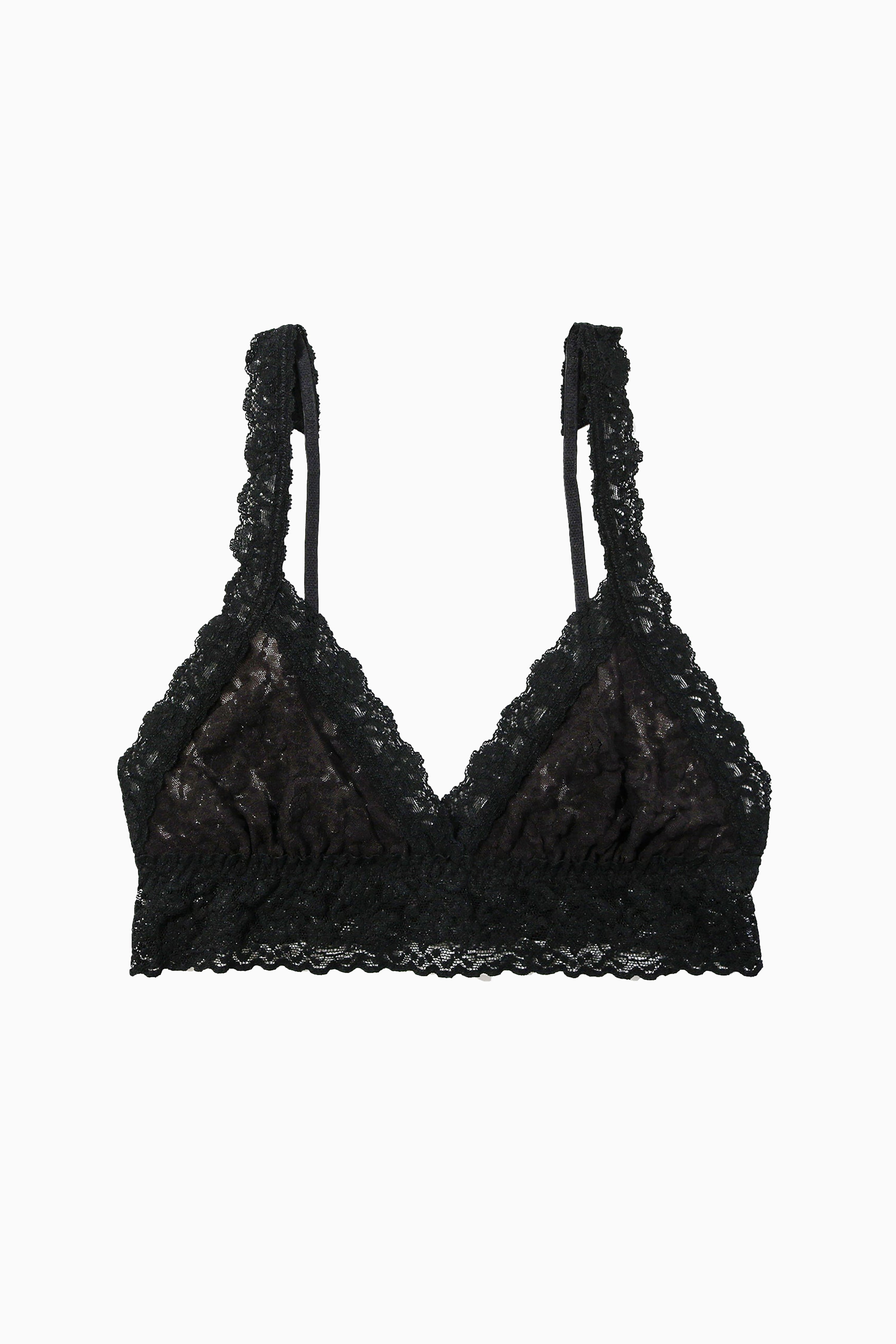 Signature Lace Crossover Bralette - Black