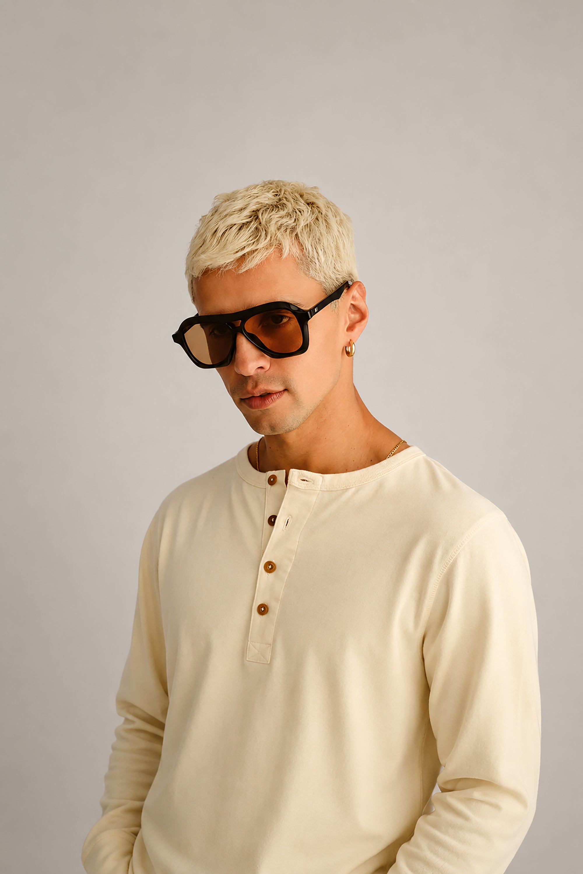 Drizzle Sunglasses - Black w/ Light Brown Mono