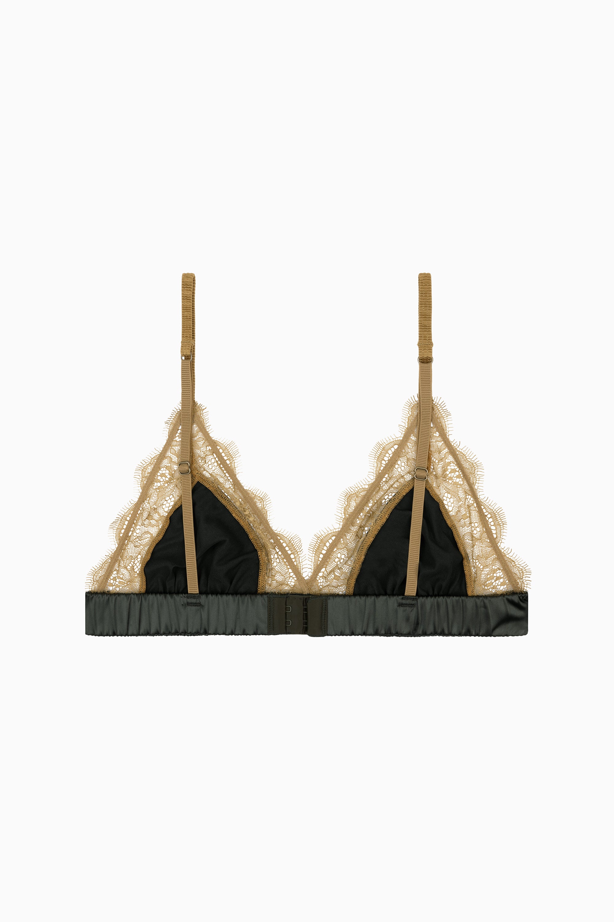 Love Lace Delicate Triangle Bralette - Dark Green