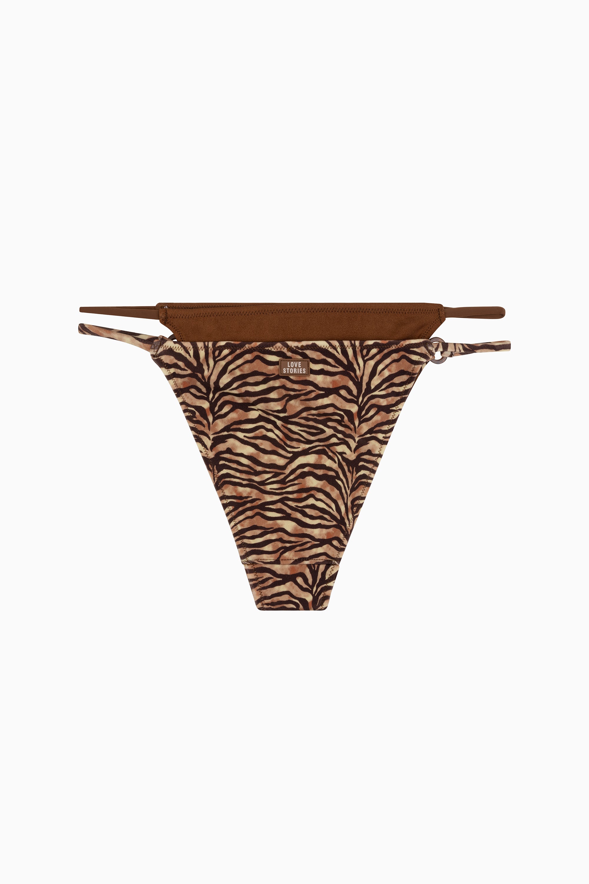 Tiny Double Brazilian-Style Bikini Briefs - Tiger