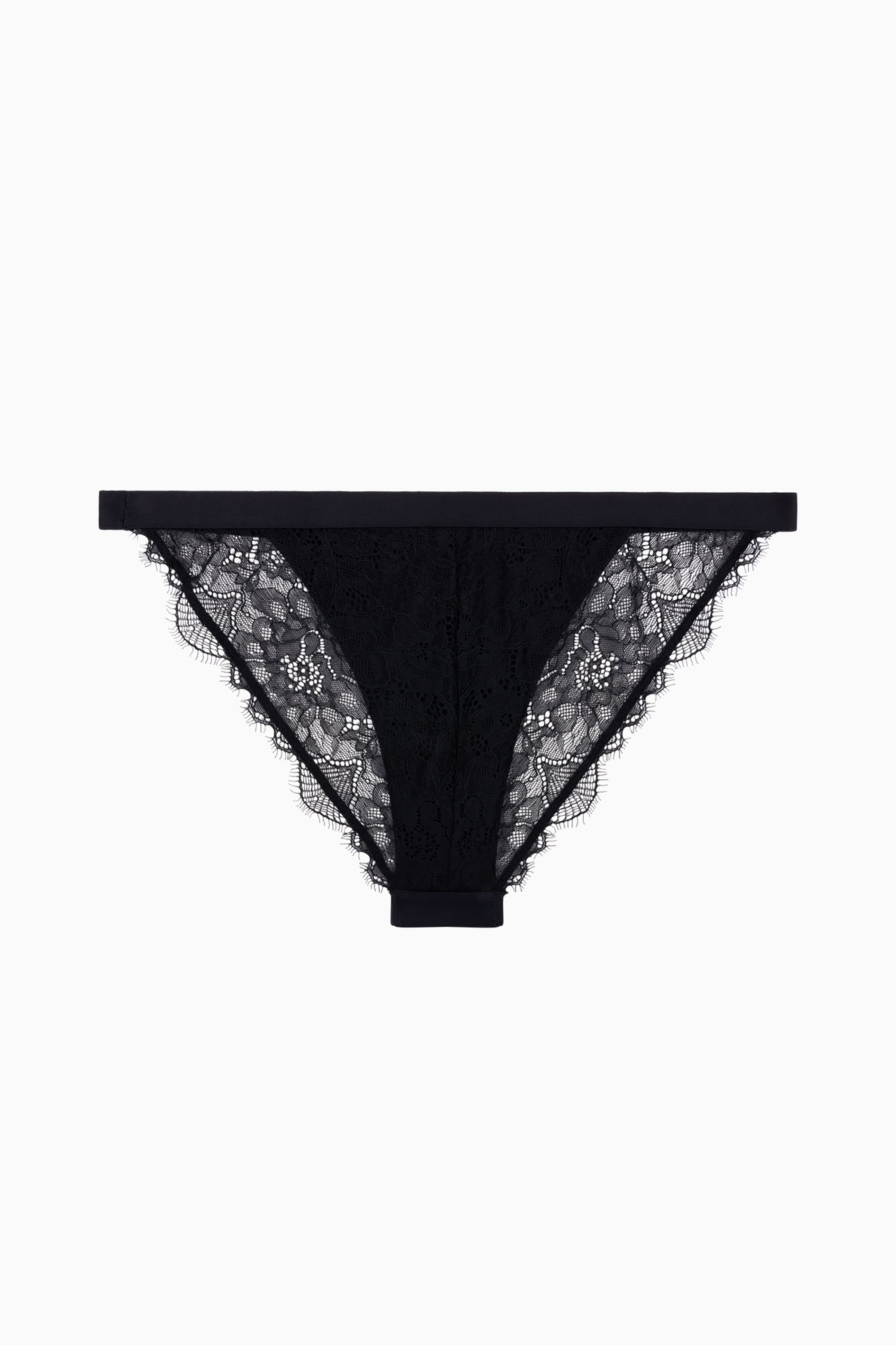 Wild Rose Comfortable Lace Briefs - Black