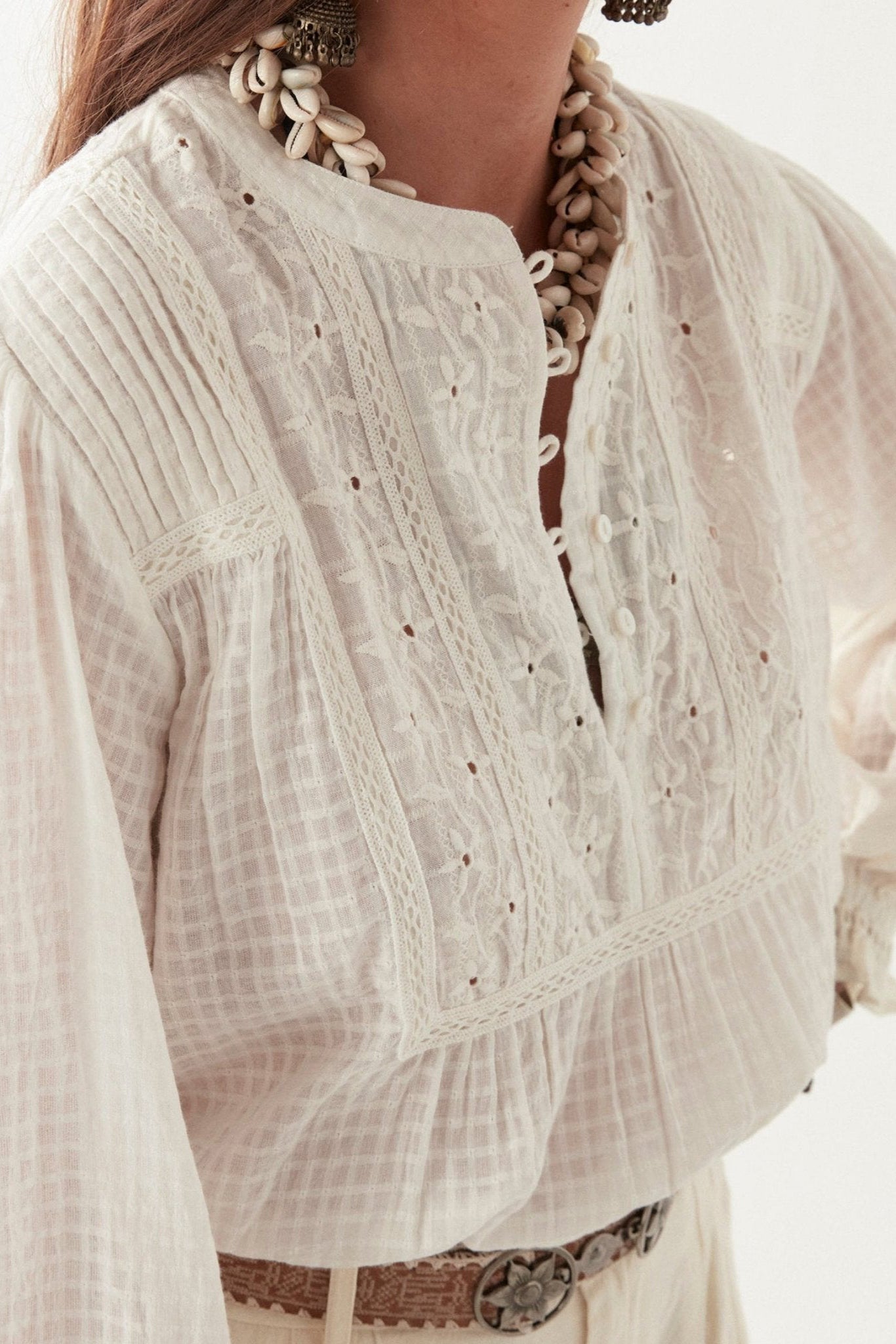 Lord Byron Sabine Blouse - Pearl