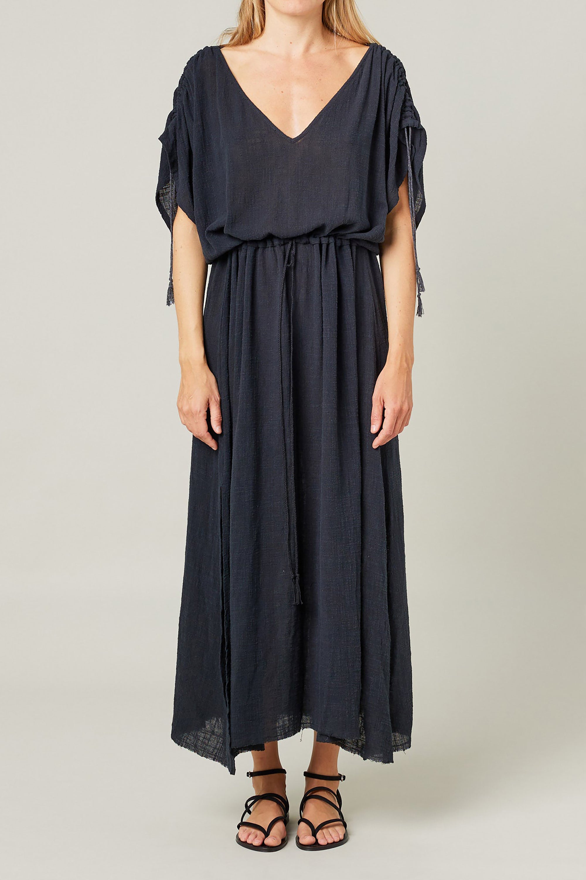 Alexandrie Long Caftan Dress - Black