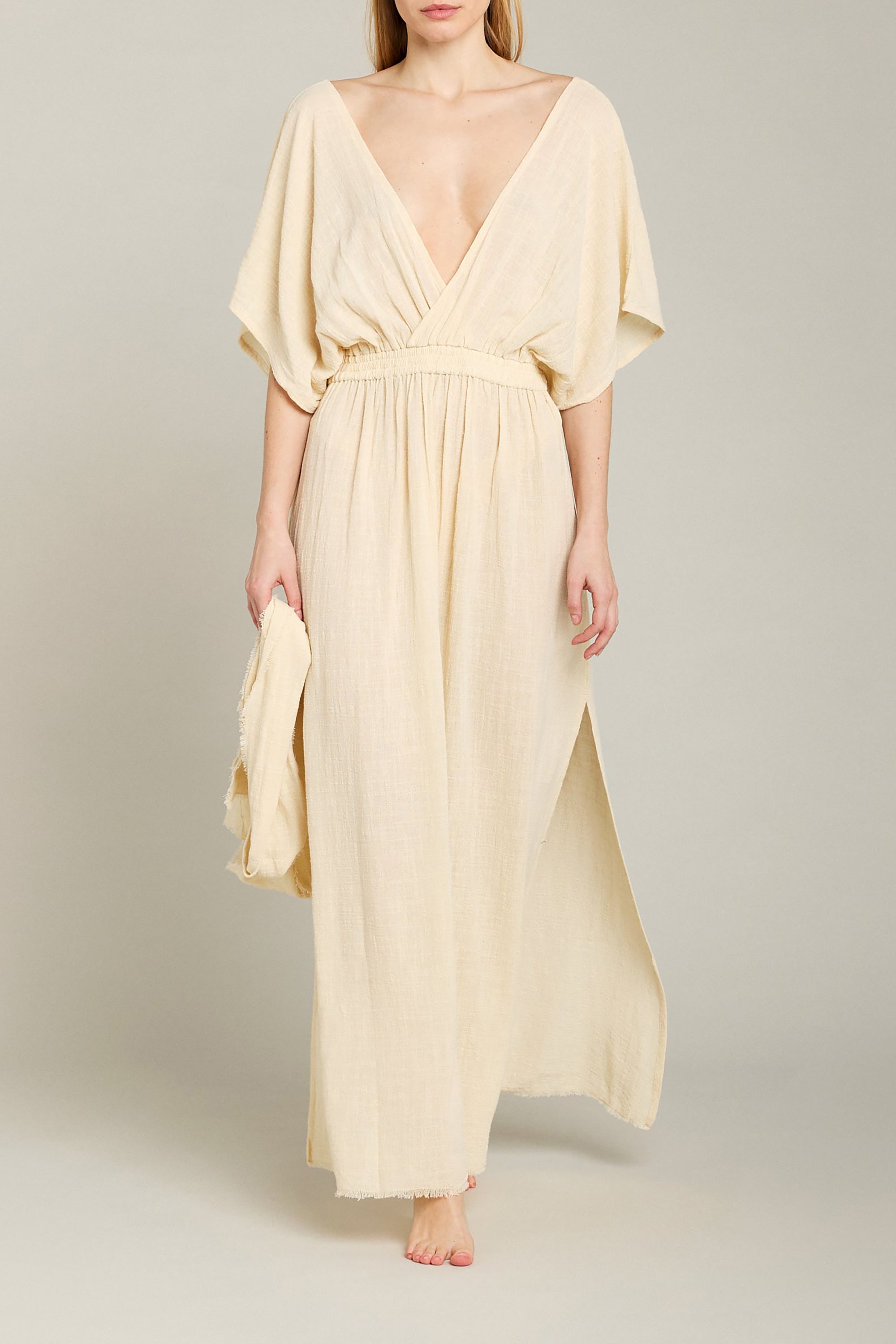 Empire Long Resort Dress - Cream