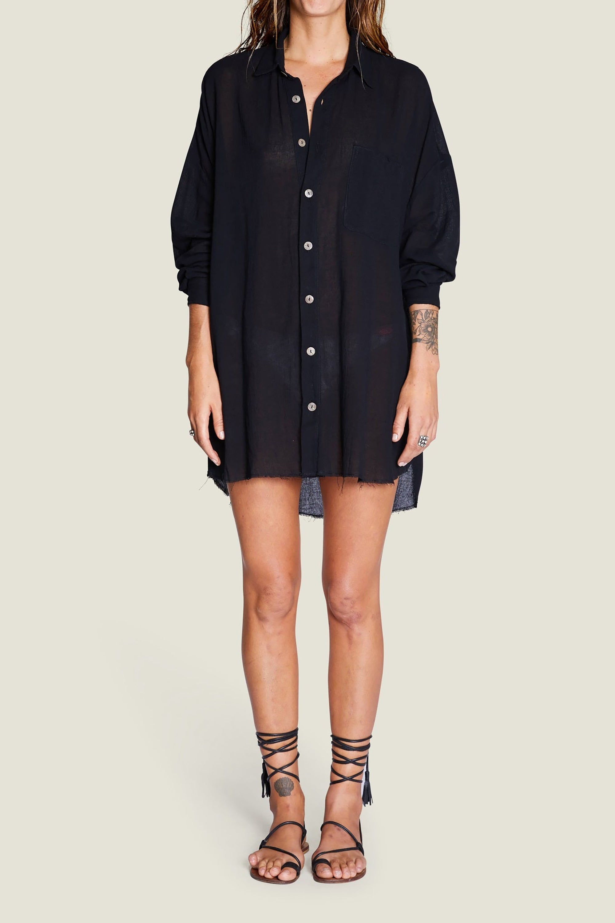 Mykonos Oversized Shirt - Black